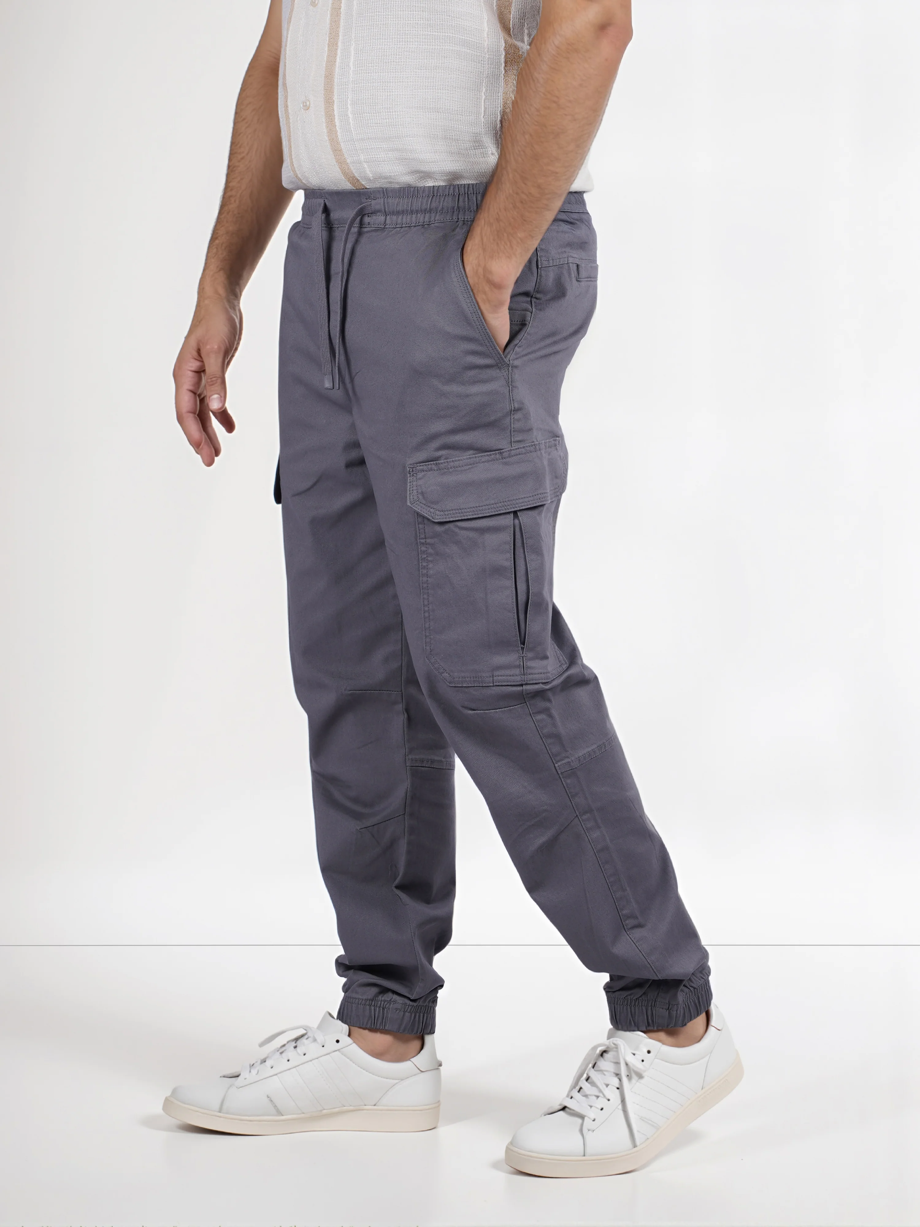 Celio* Cotton Slim Fit Grey Cargo - Image 3