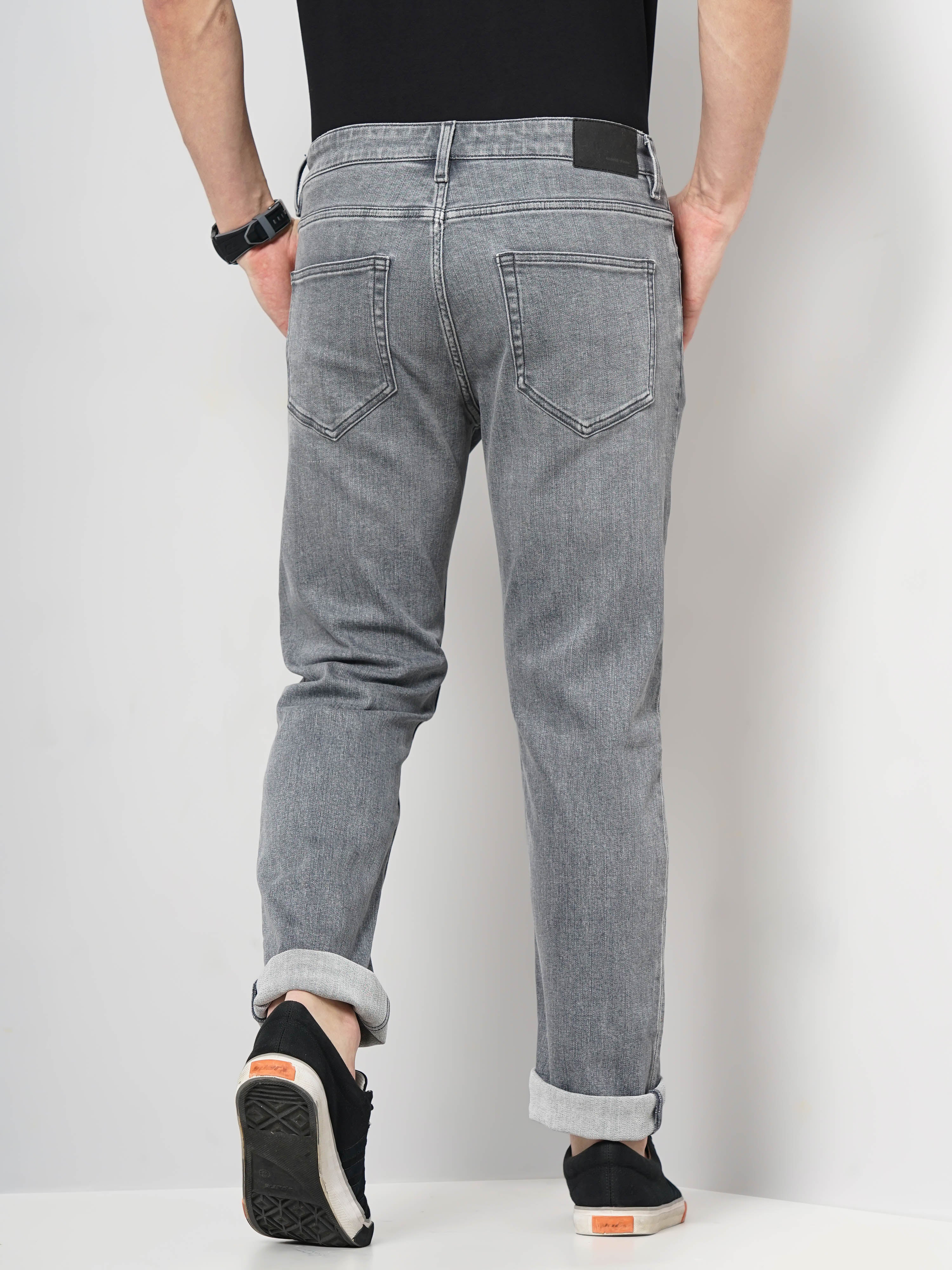 Celio* Cotton Straight Fit Grey Jean - Image 3
