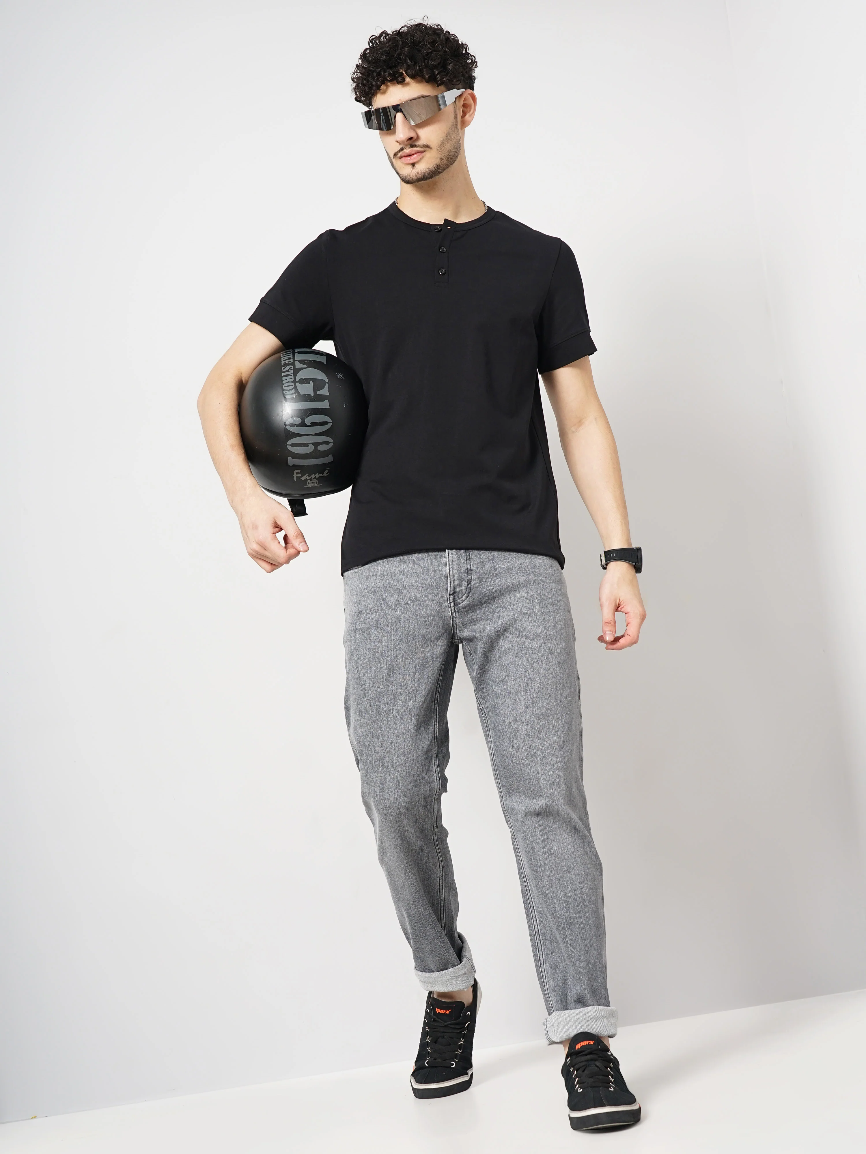 Celio* Cotton Straight Fit Grey Jean - Image 5