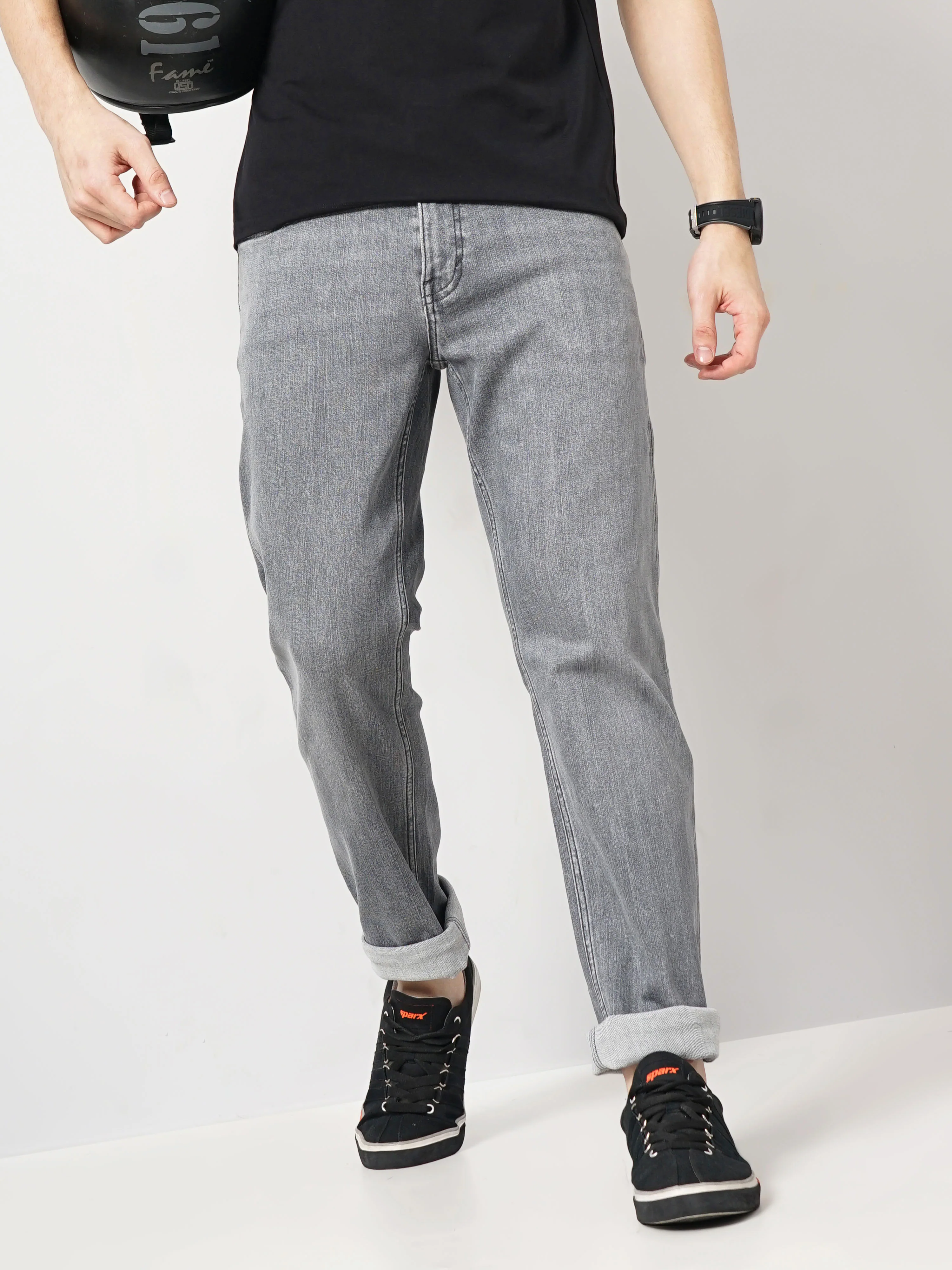 Celio* Cotton Straight Fit Grey Jean - Image 7