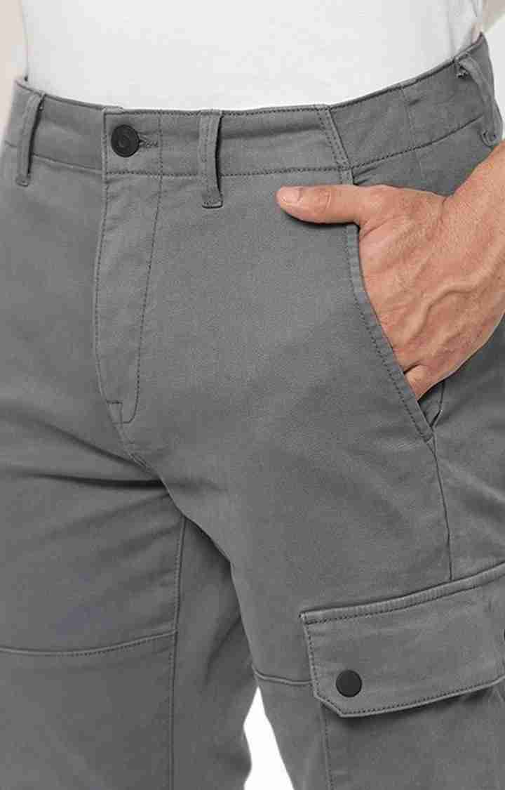 Celio* Cotton Slim Fit Grey Trouser - Image 4