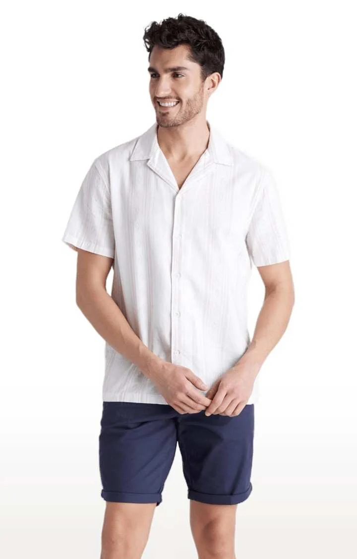 Celio* Cotton-Blend Regular Fit Navy Blue Shorts - Image 5