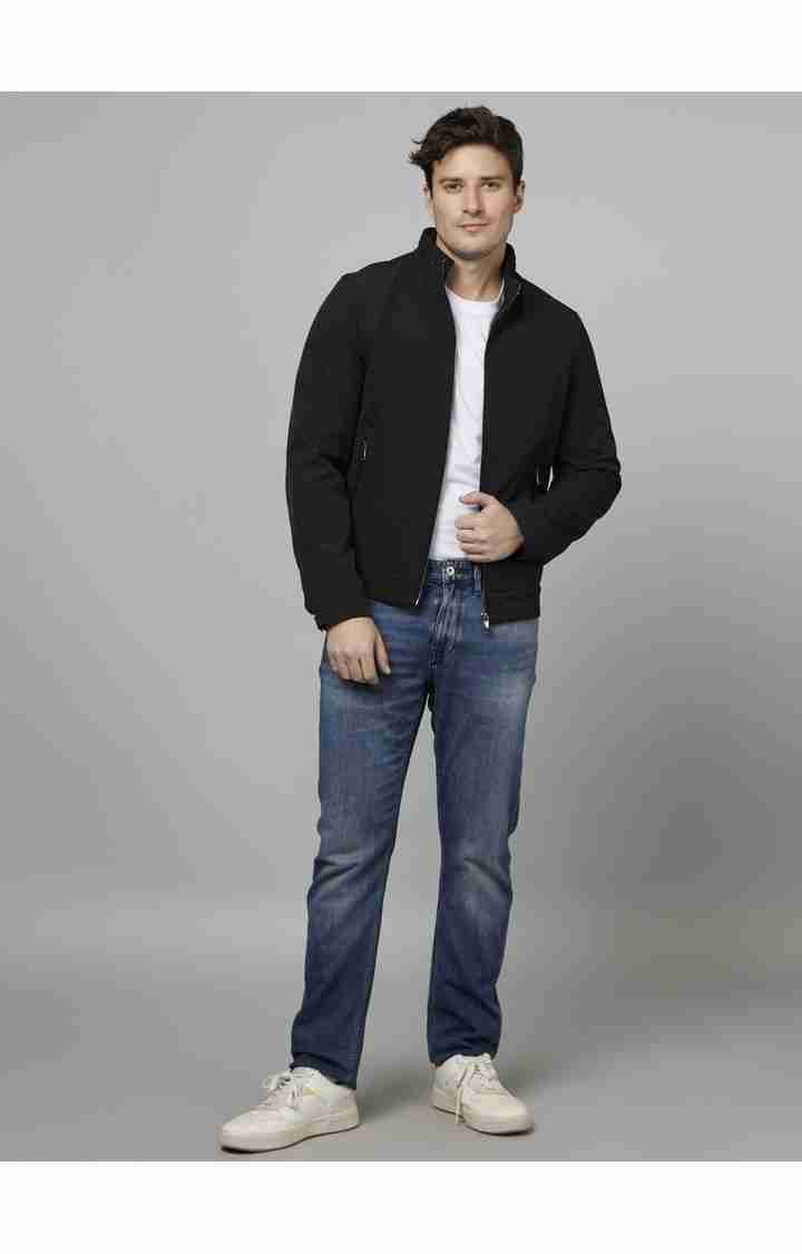 Celio* Cotton-Blend Straight Slim Fit Navy Blue Jean - Image 4