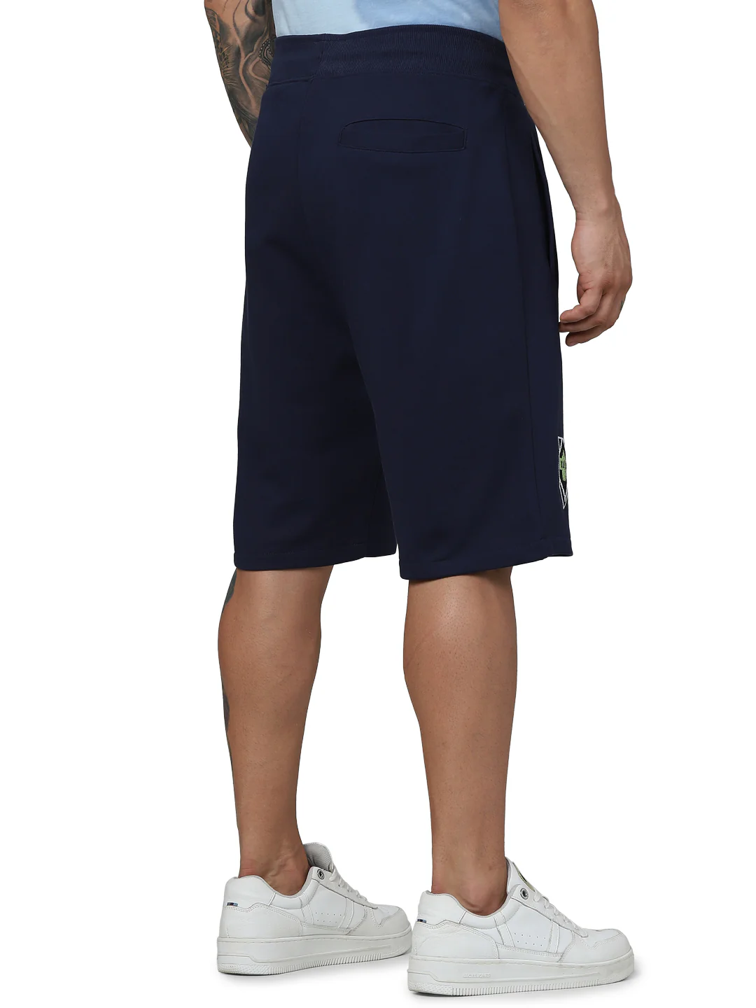 Celio* Blue_Lock Cotton Regular Fit Navy Blue Shorts - Image 4