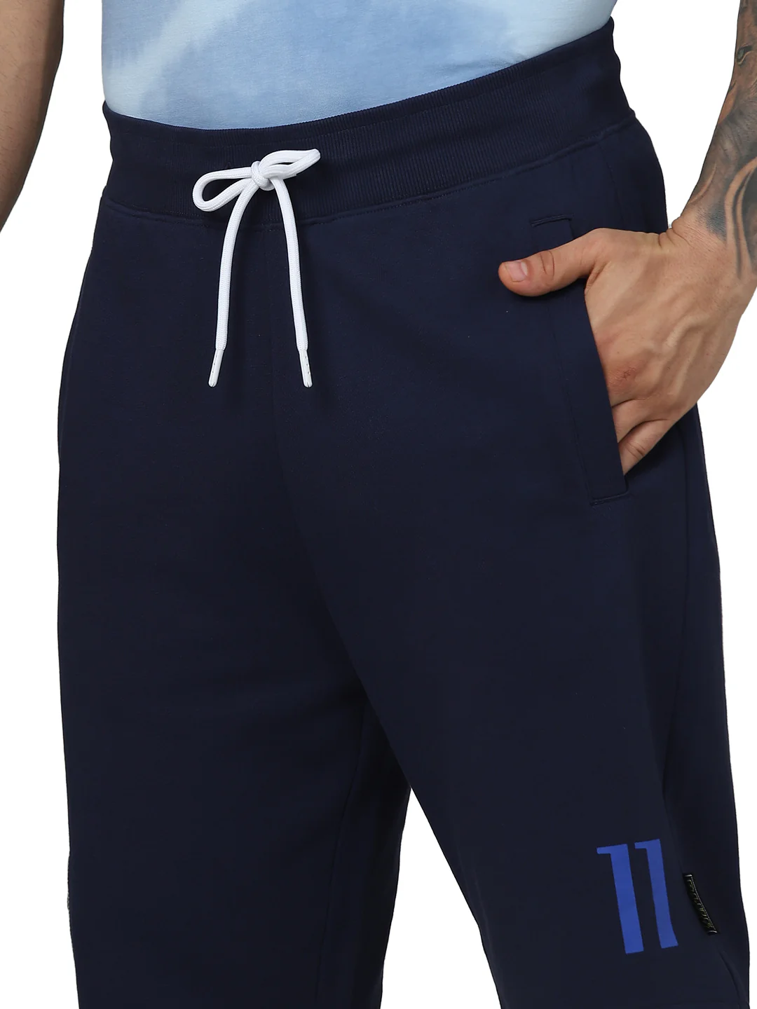 Celio* Blue_Lock Cotton Regular Fit Navy Blue Shorts - Image 5