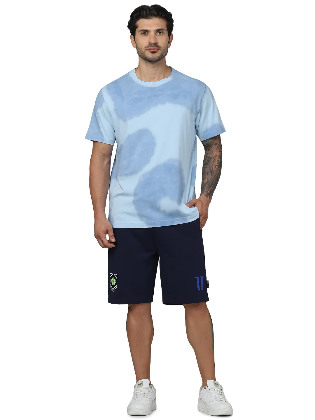 Celio* Blue_Lock Cotton Regular Fit Navy Blue Shorts - Image 6