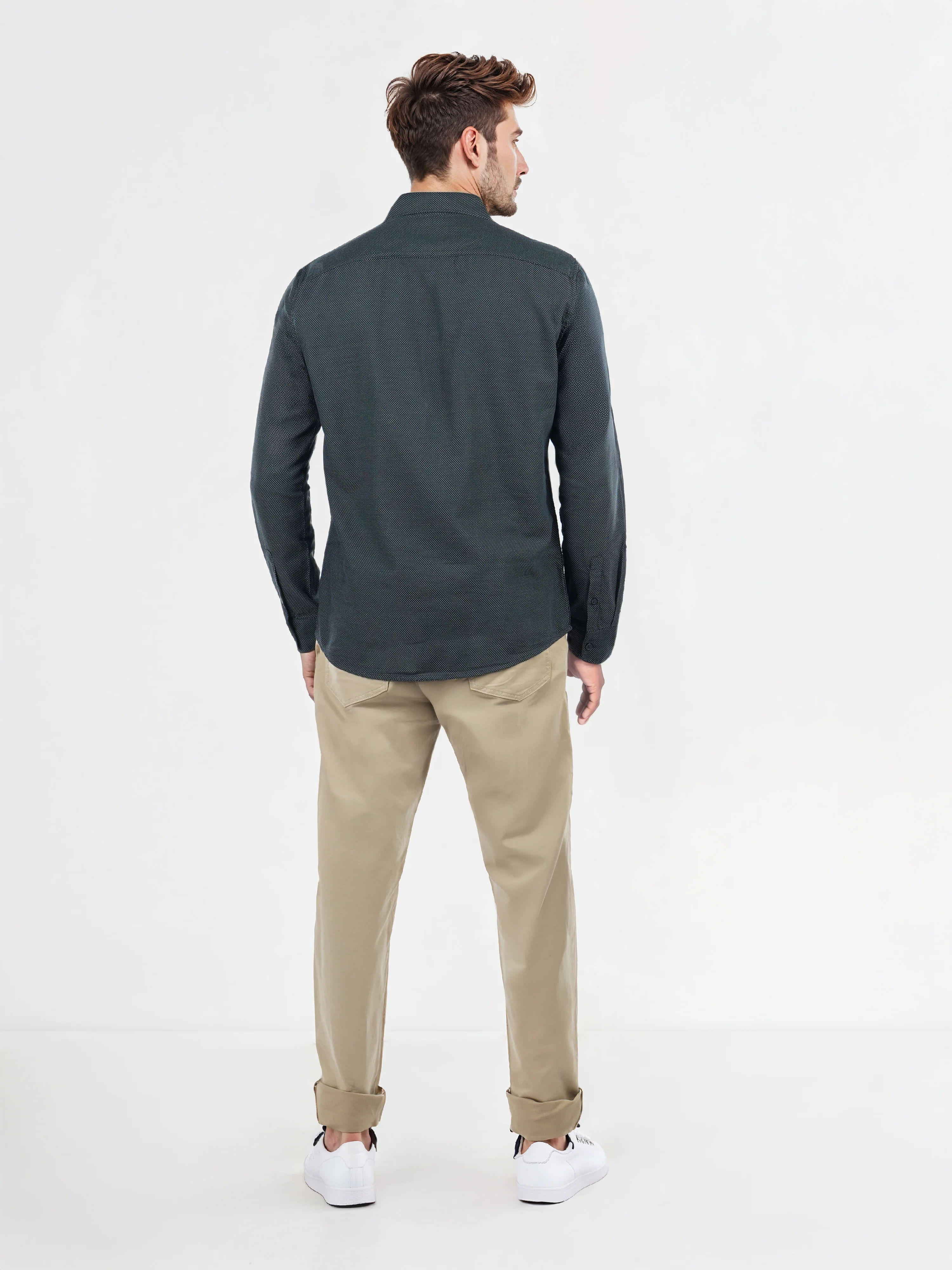 Celio* Solid Regular Fit Cotton Navy Blue Shirts - Image 8