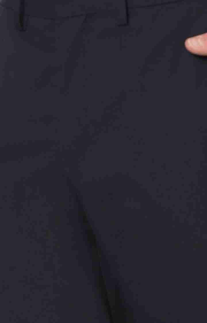 Celio* Workwear Polyester Regular Fit Navy Blue Trouser - Image 4