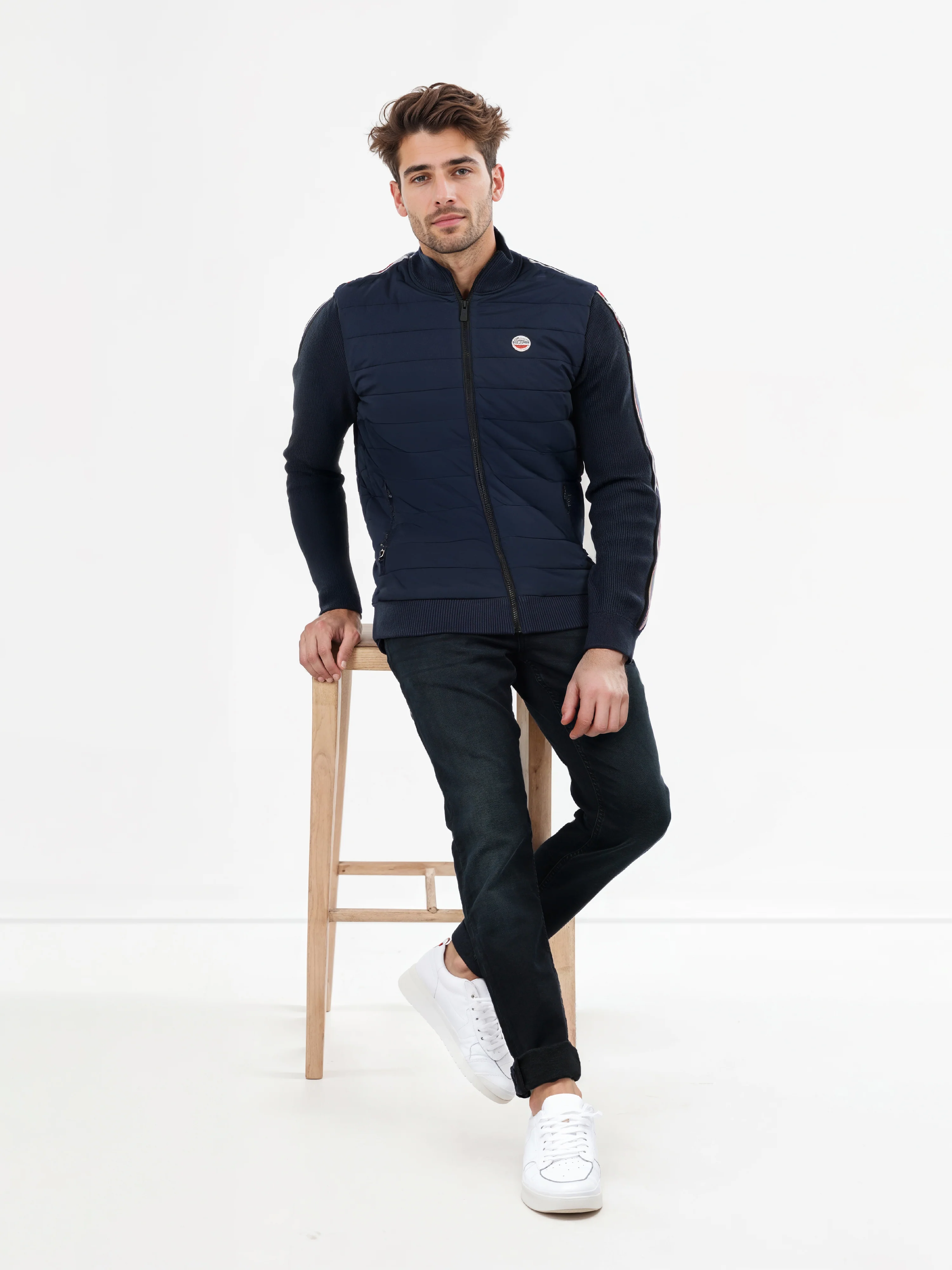 Celio* Chamonix Regular Fit Polyester-Blend Navy Blue Sweaters - Image 10