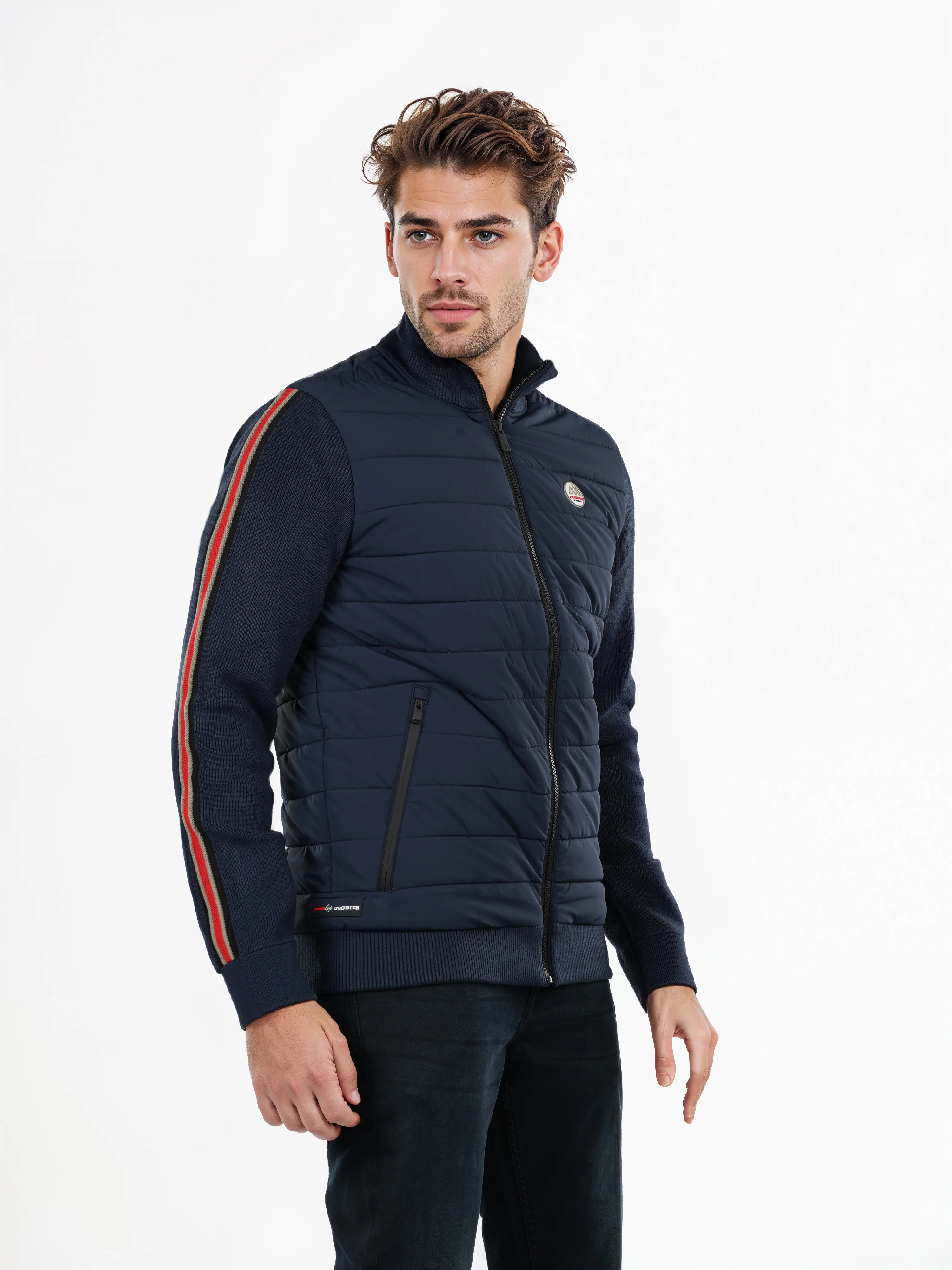 Celio* Chamonix Regular Fit Polyester-Blend Navy Blue Sweaters - Image 5