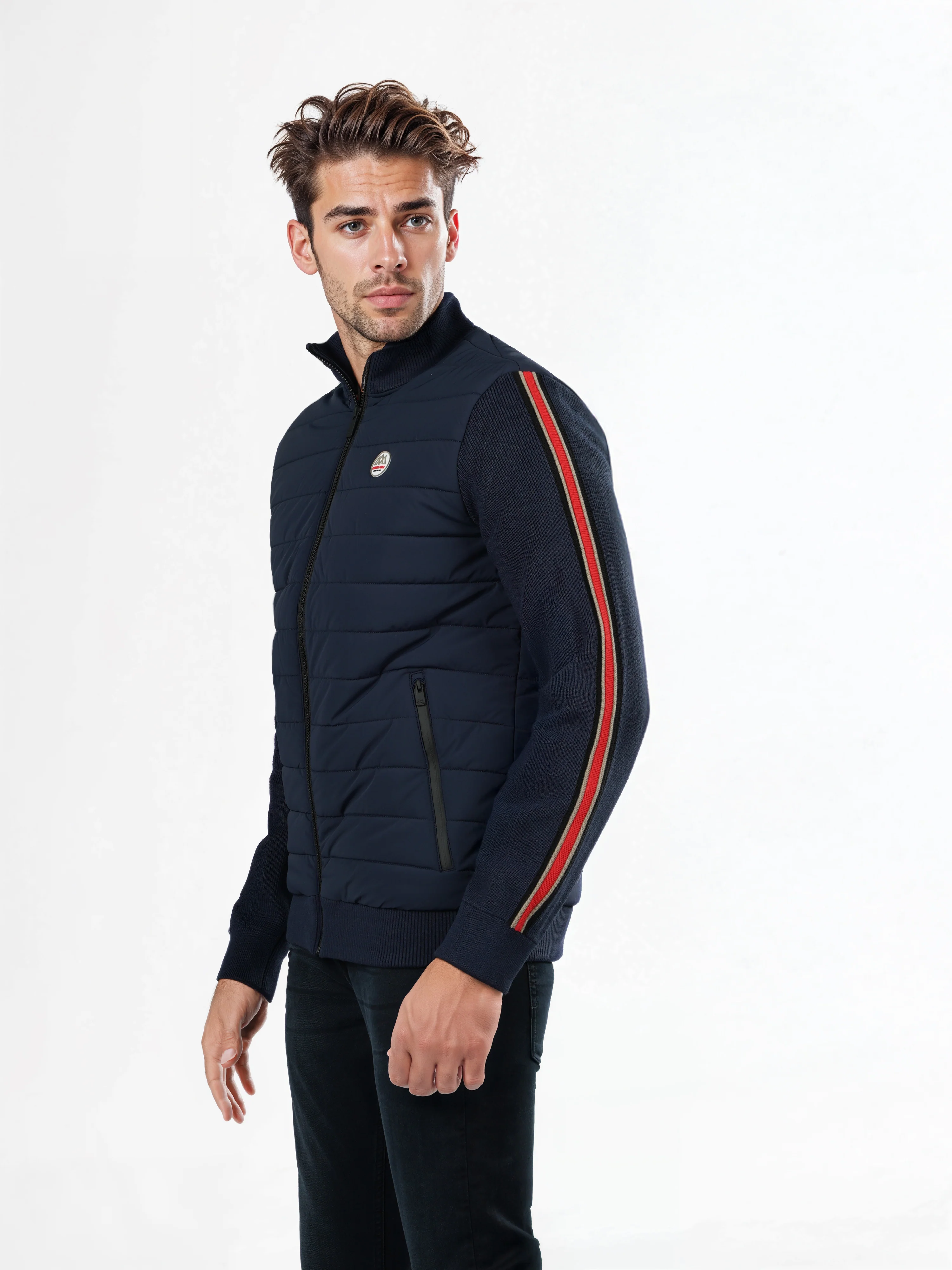 Celio* Chamonix Regular Fit Polyester-Blend Navy Blue Sweaters - Image 6