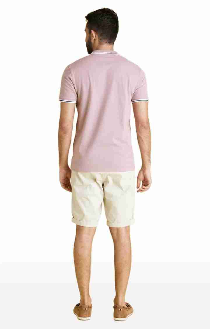 Celio* Cotton-Blend Regular Fit Off White Shorts - Image 5