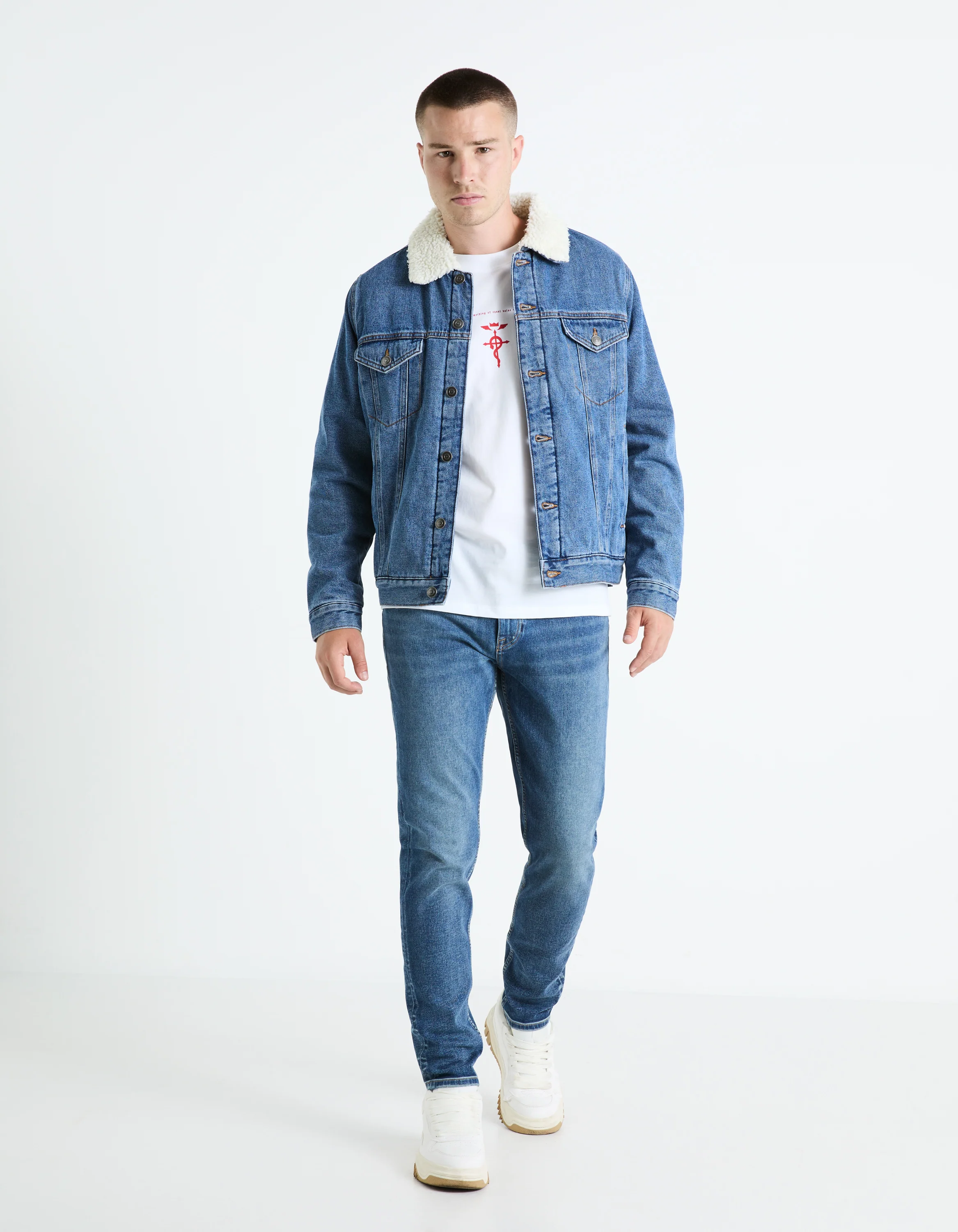 Celio* Fullmetal Alchemist Regular Fit Cotton Off White T-Shirts - Image 3