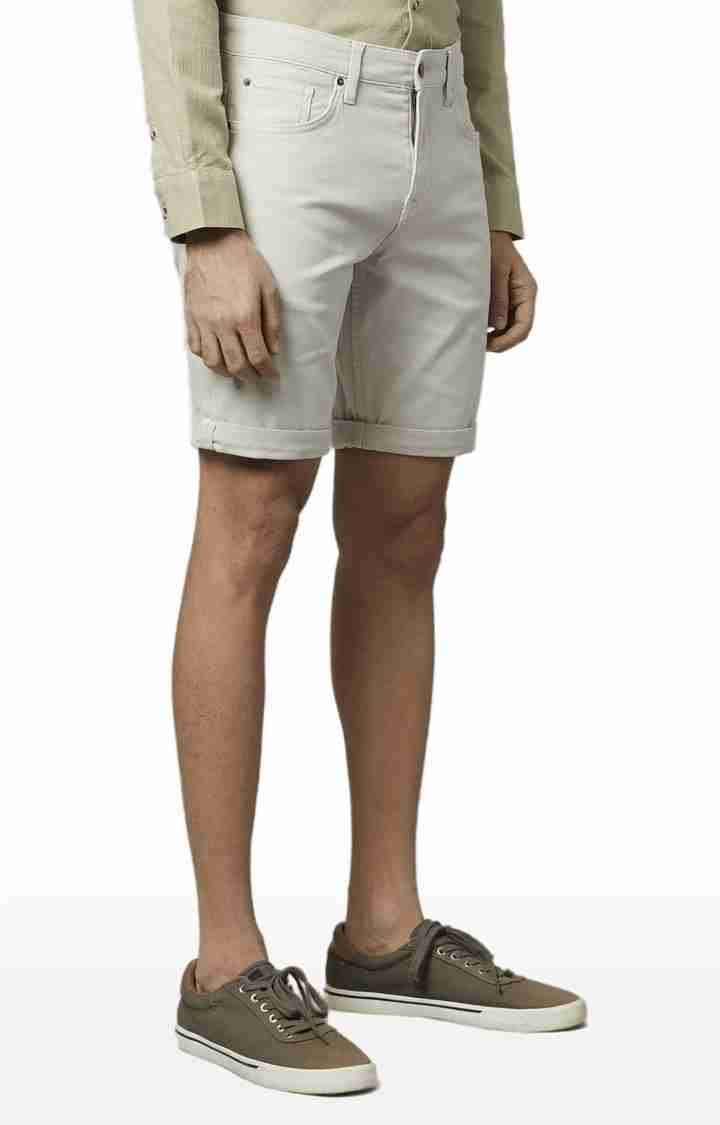 Celio* Cotton Regular Fit Off White Shorts - Image 3