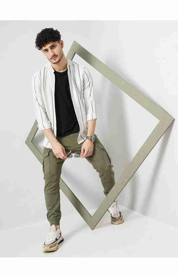 Celio* Cotton-Poly-Blend Regular Fit Olive Trouser - Image 6