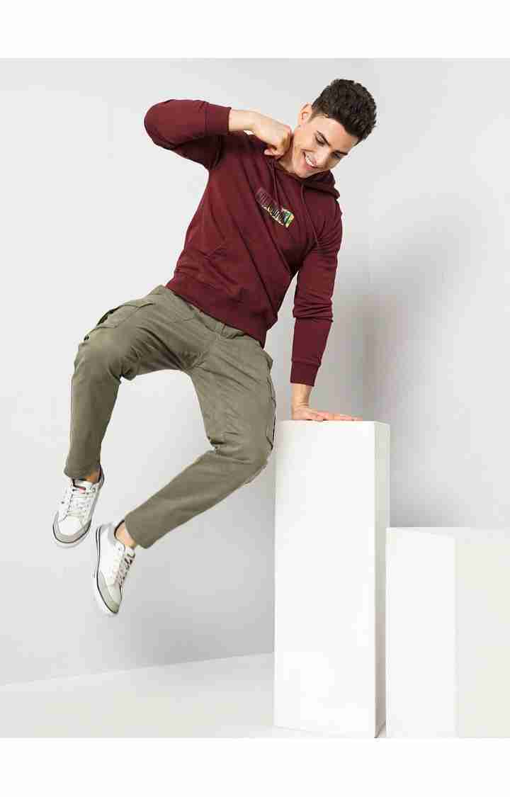 Celio* Cotton-Blend Jogger Fit Olive Trouser - Image 5