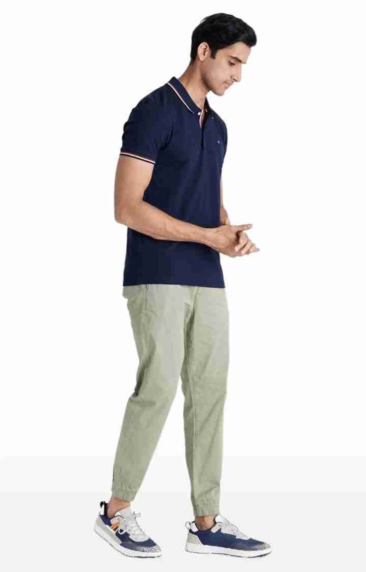 Celio* Cotton-Blend Regular Fit Olive Trouser - Image 3