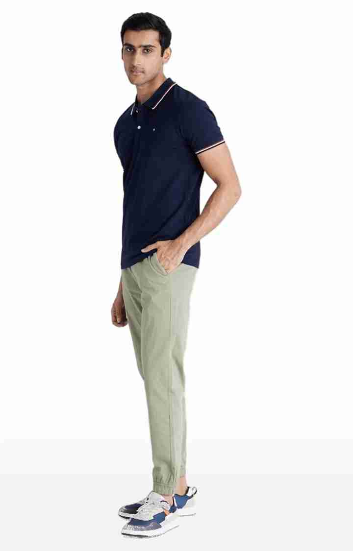 Celio* Cotton-Blend Regular Fit Olive Trouser - Image 4