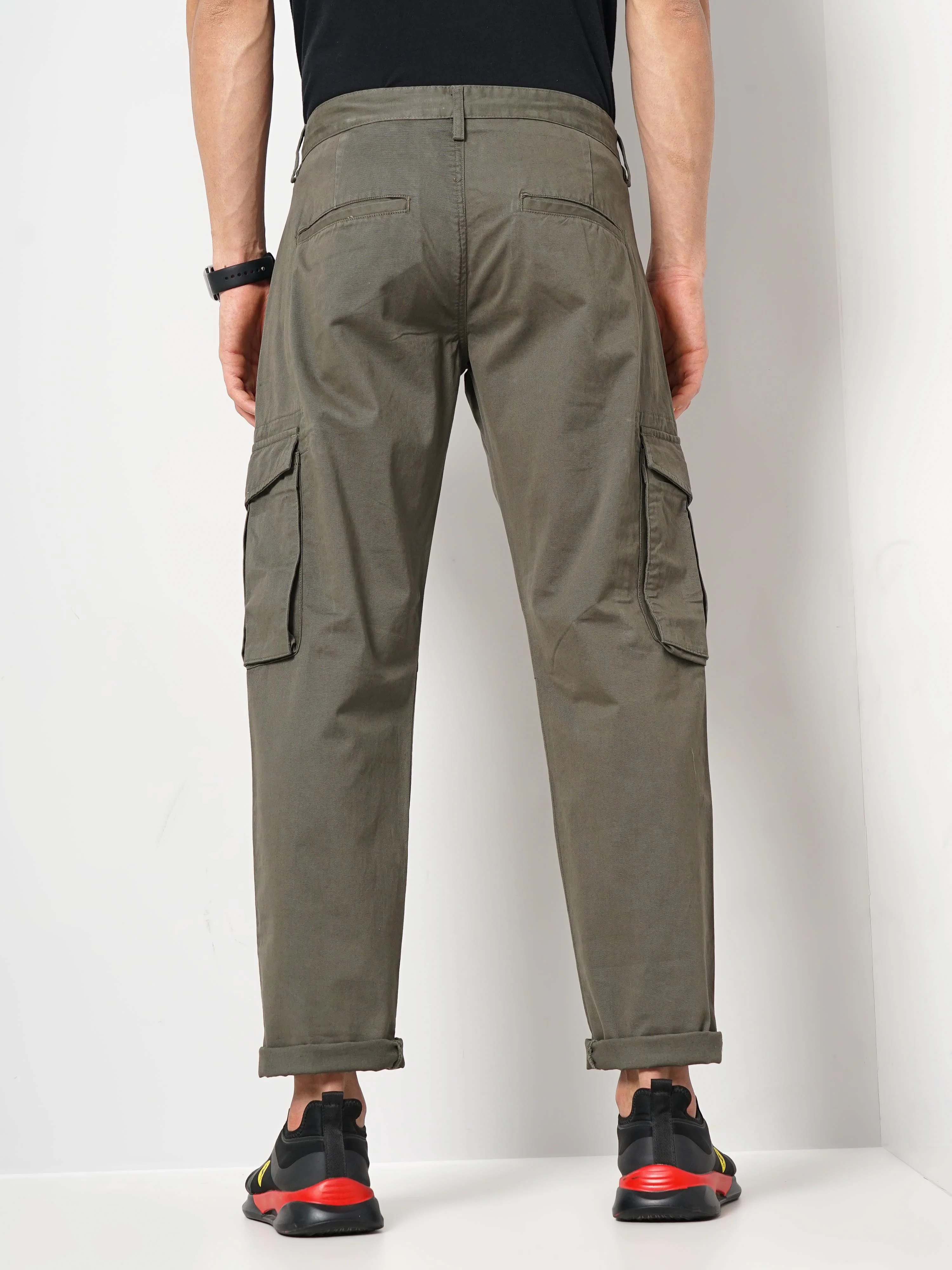 Celio* Cotton Jogger Fit Olive Trouser - Image 3