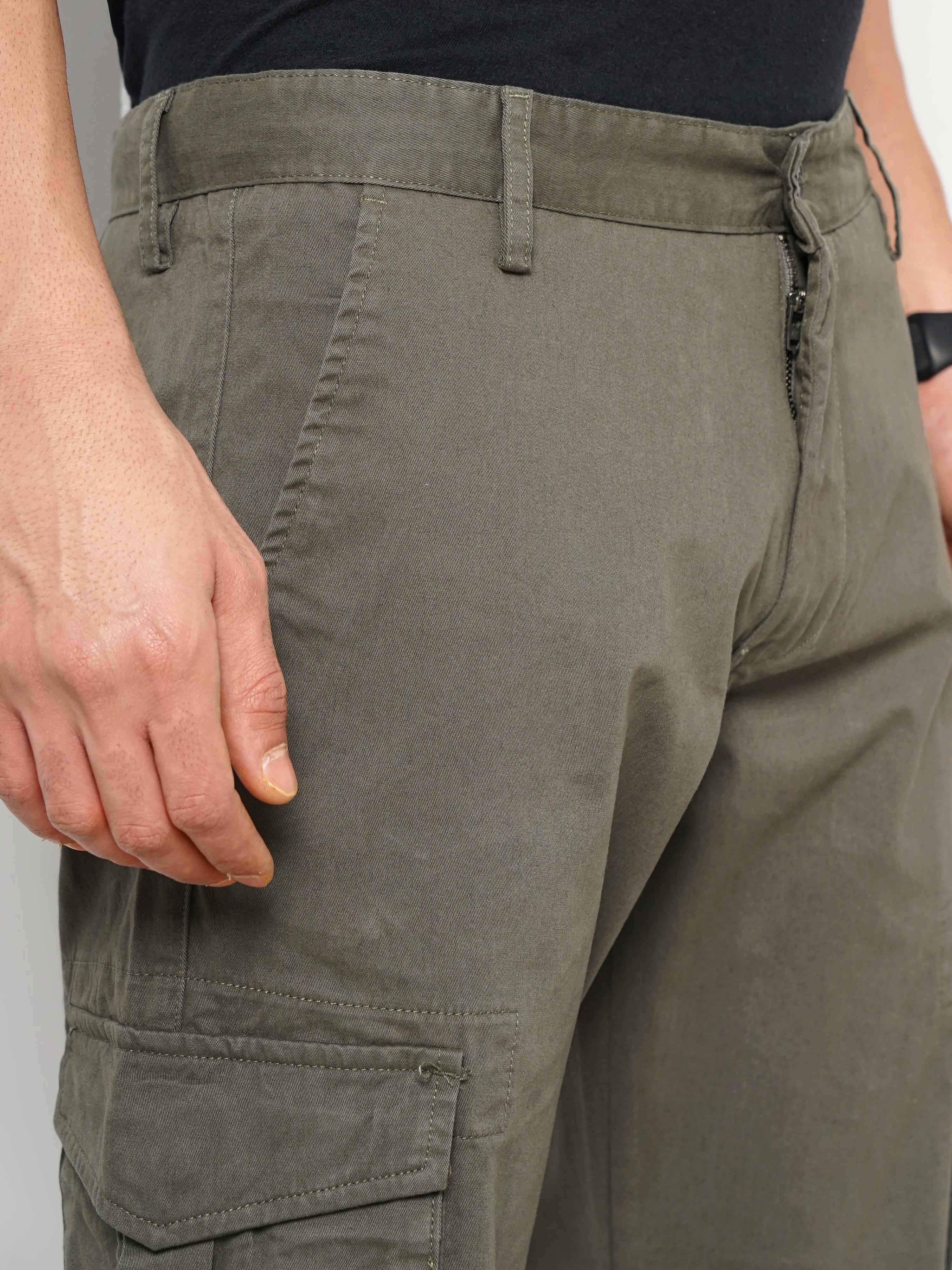 Celio* Cotton Jogger Fit Olive Trouser - Image 4