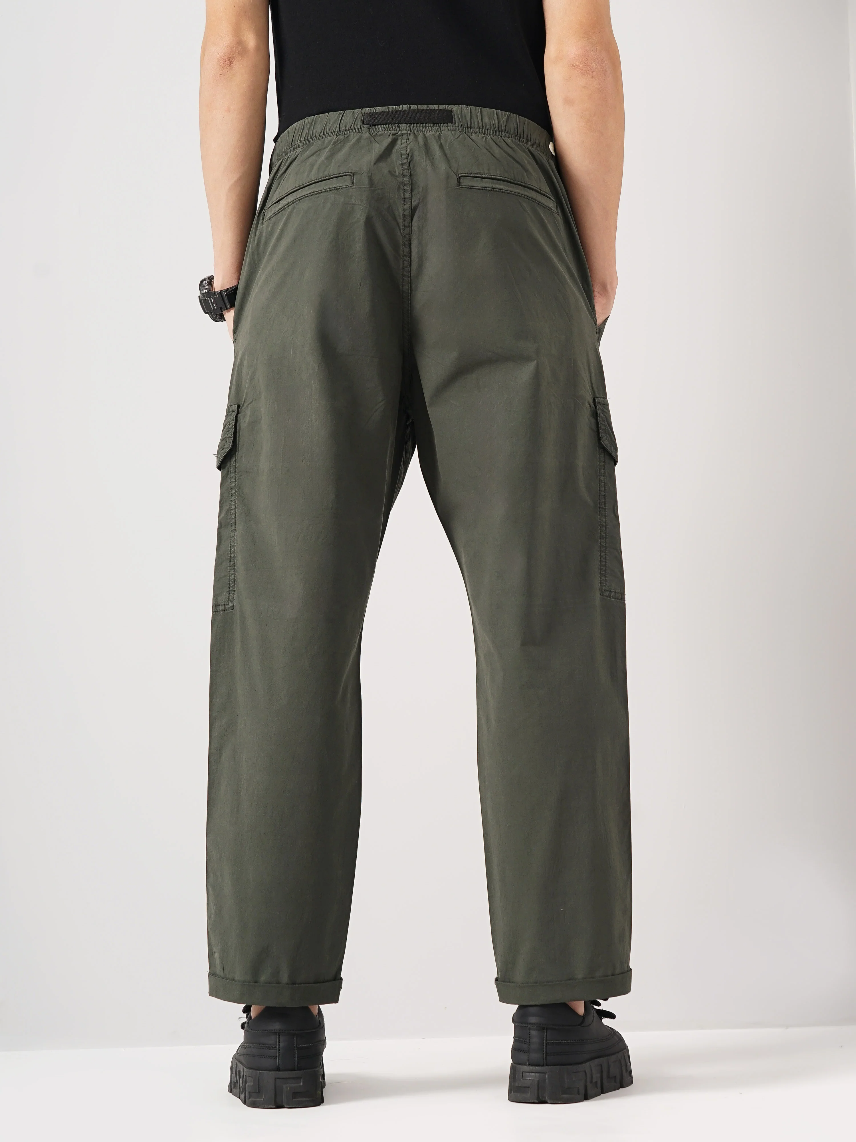 Celio* Cotton Regular Fit Olive Trouser - Image 3