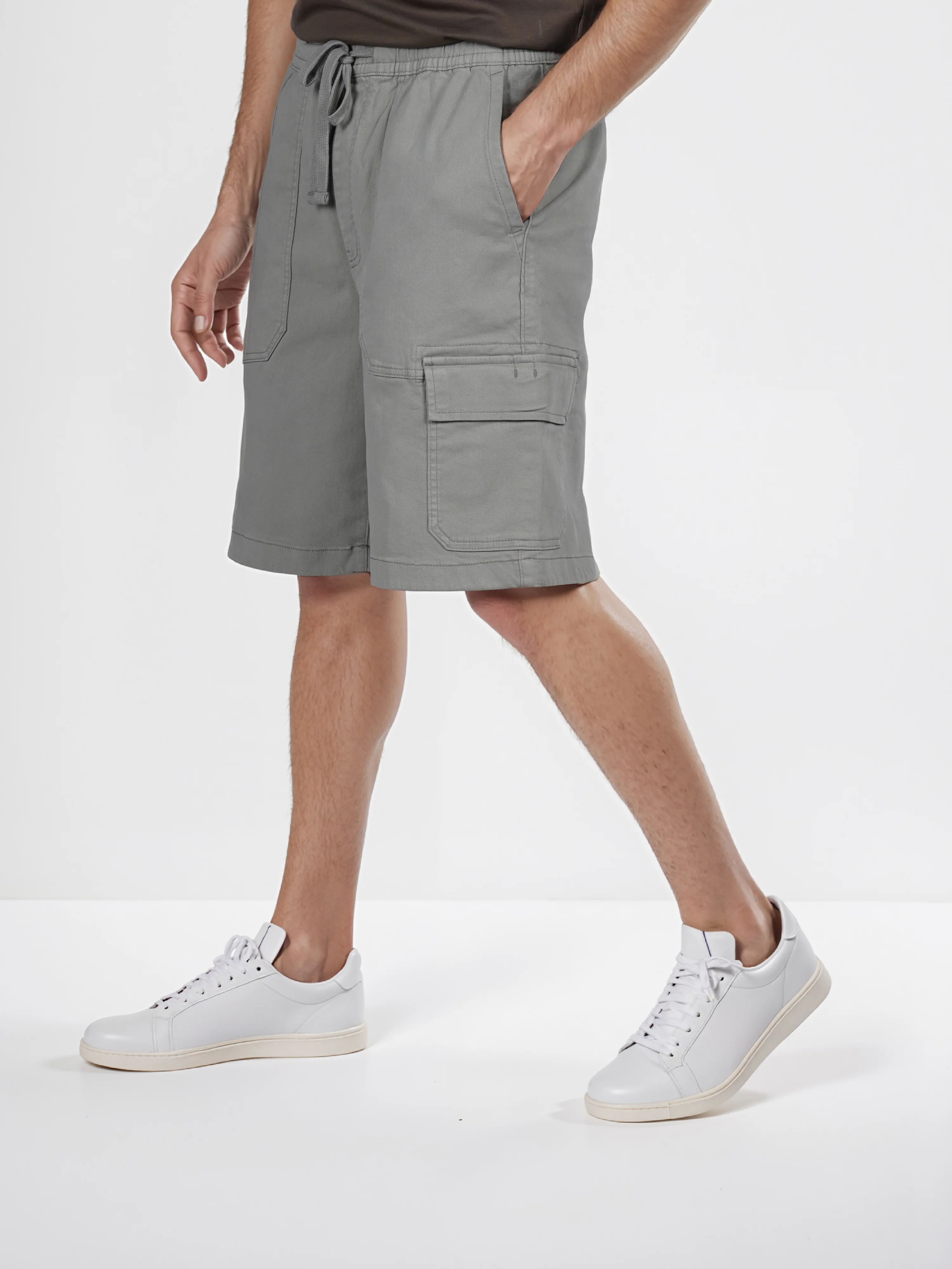 Celio* Cotton Straight Fit Olive Cargo - Image 4