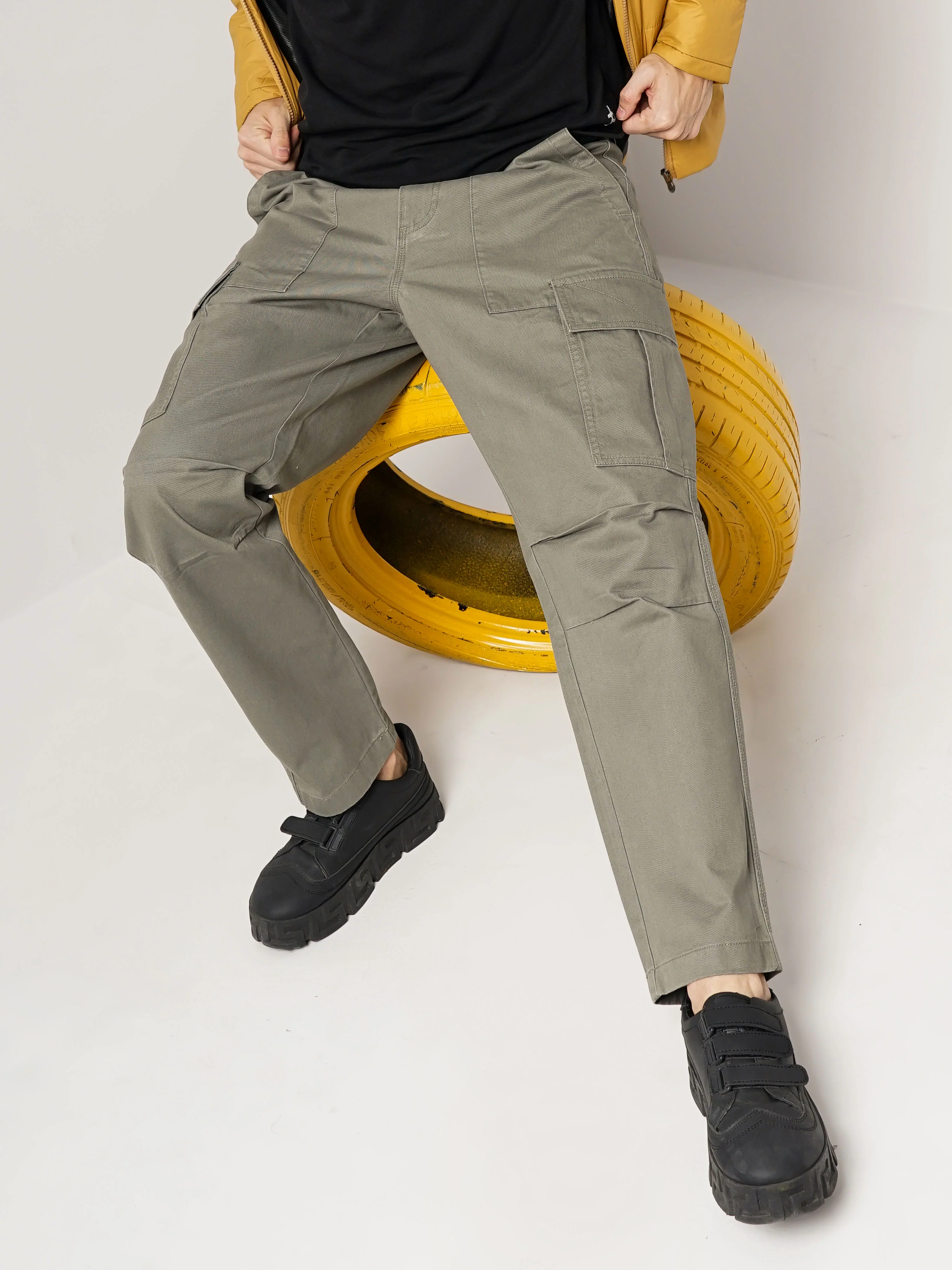 Celio* Cotton Straight Fit Olive Trouser - Image 7