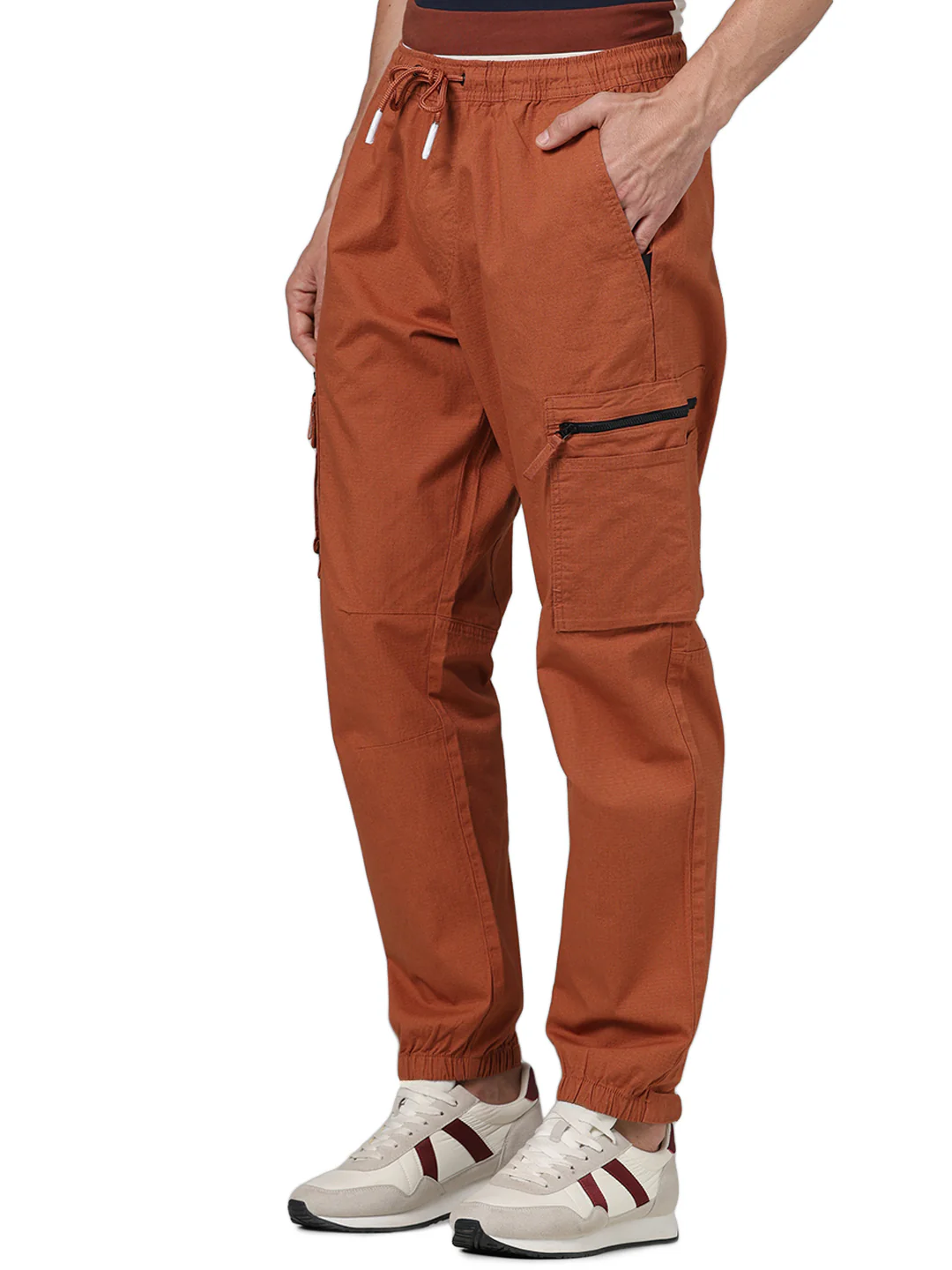 Celio* Cotton Relaxed Fit Orange Trouser - Image 3