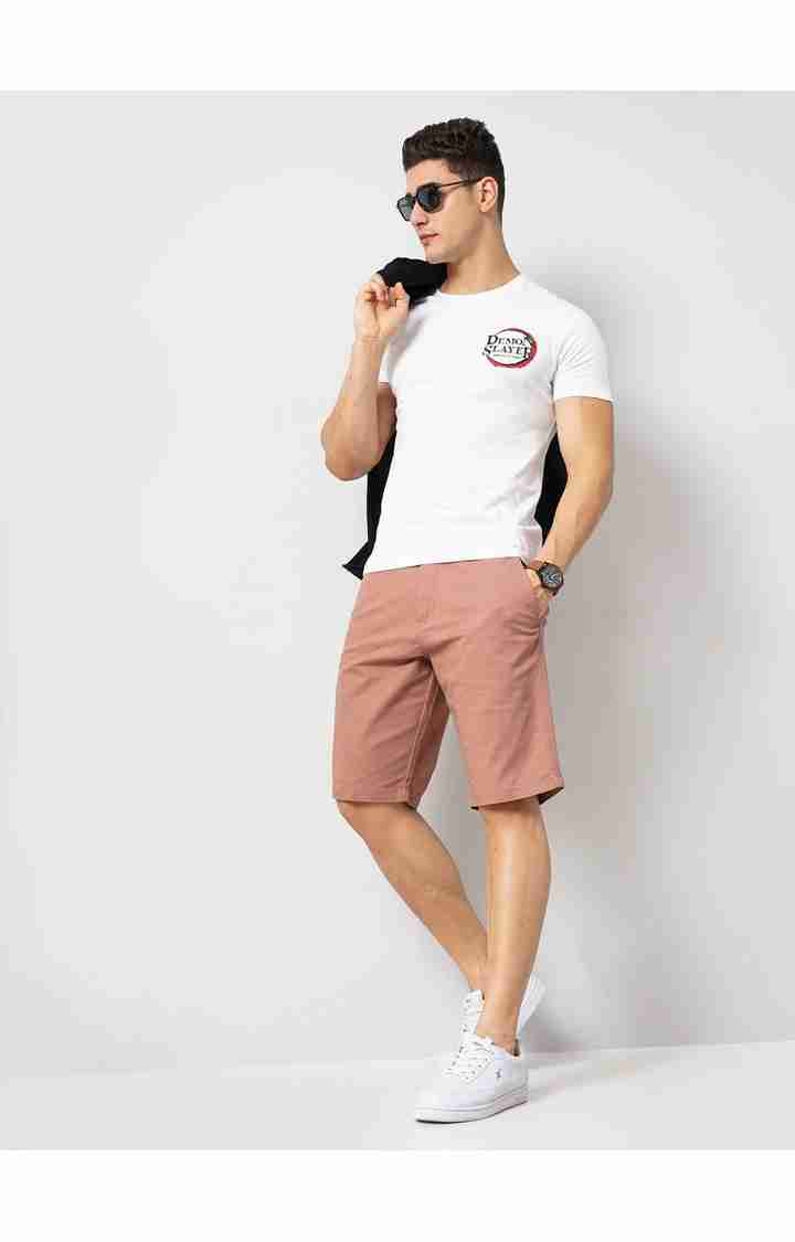 Celio* Cotton-Blend Regular Fit Peach Shorts - Image 5