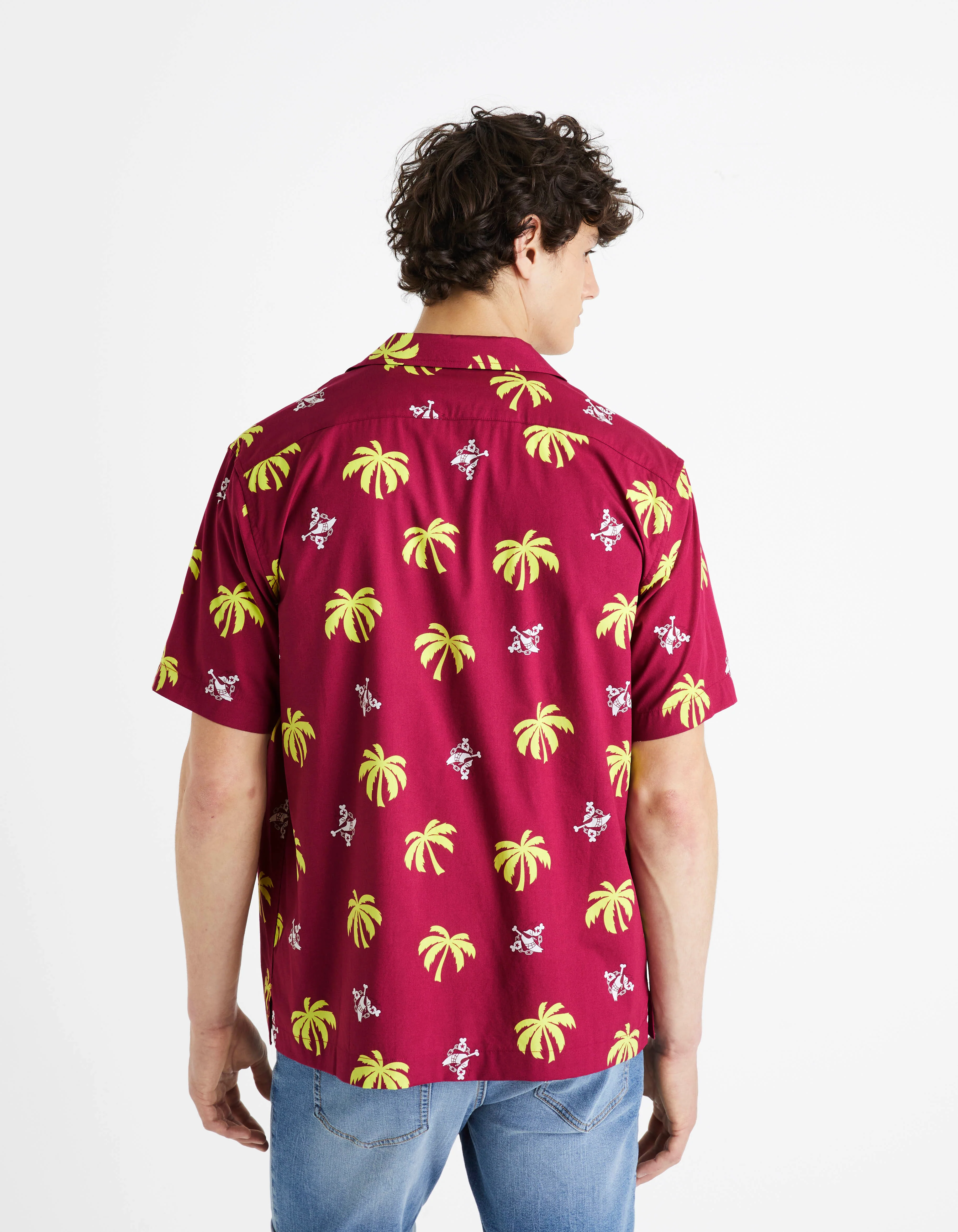 Celio* One - Piece Regular Fit Cotton Pink Shirt - Image 4