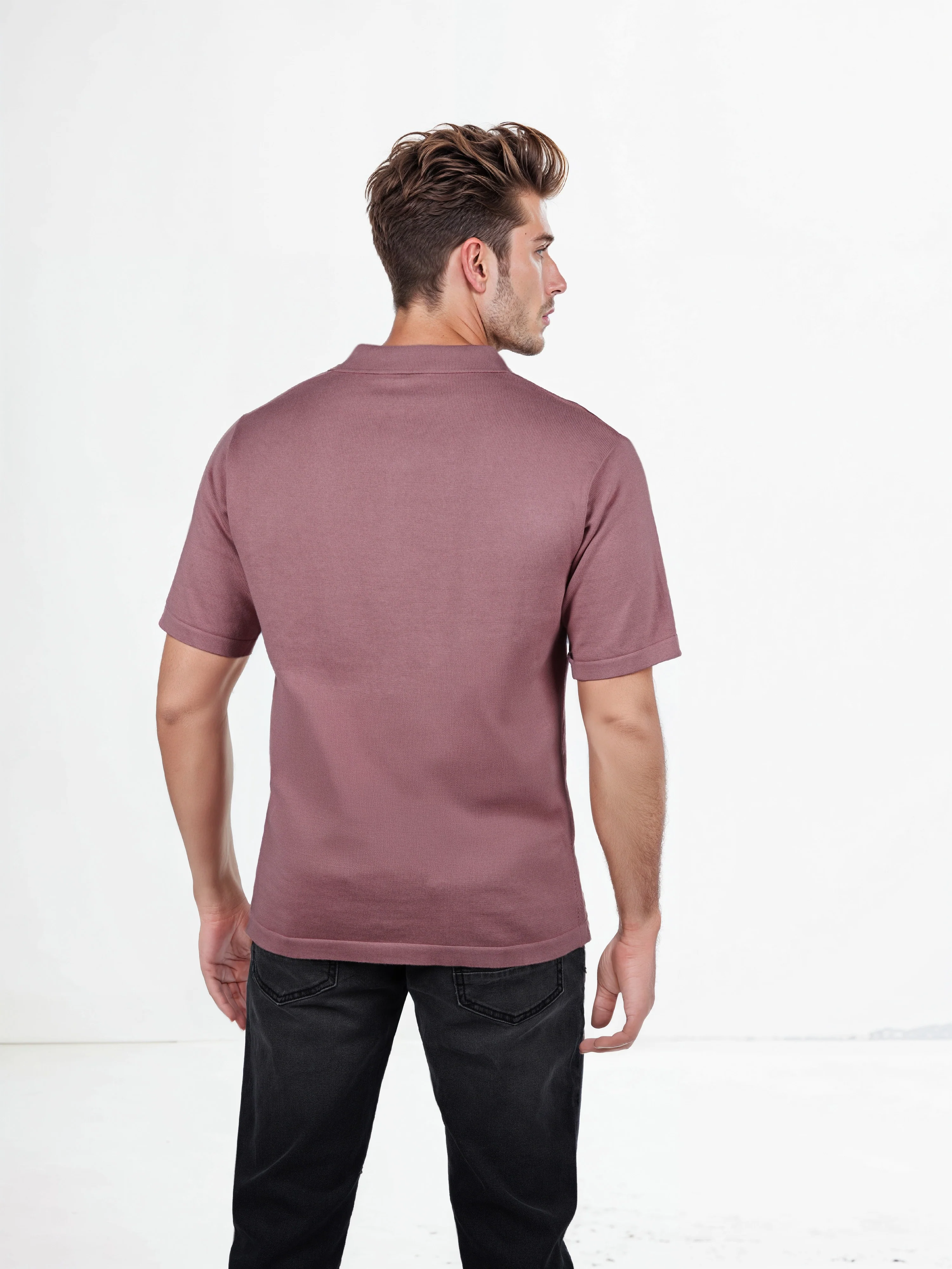 Celio* Solid Regular Fit Cotton Pink T-Shirts - Image 3