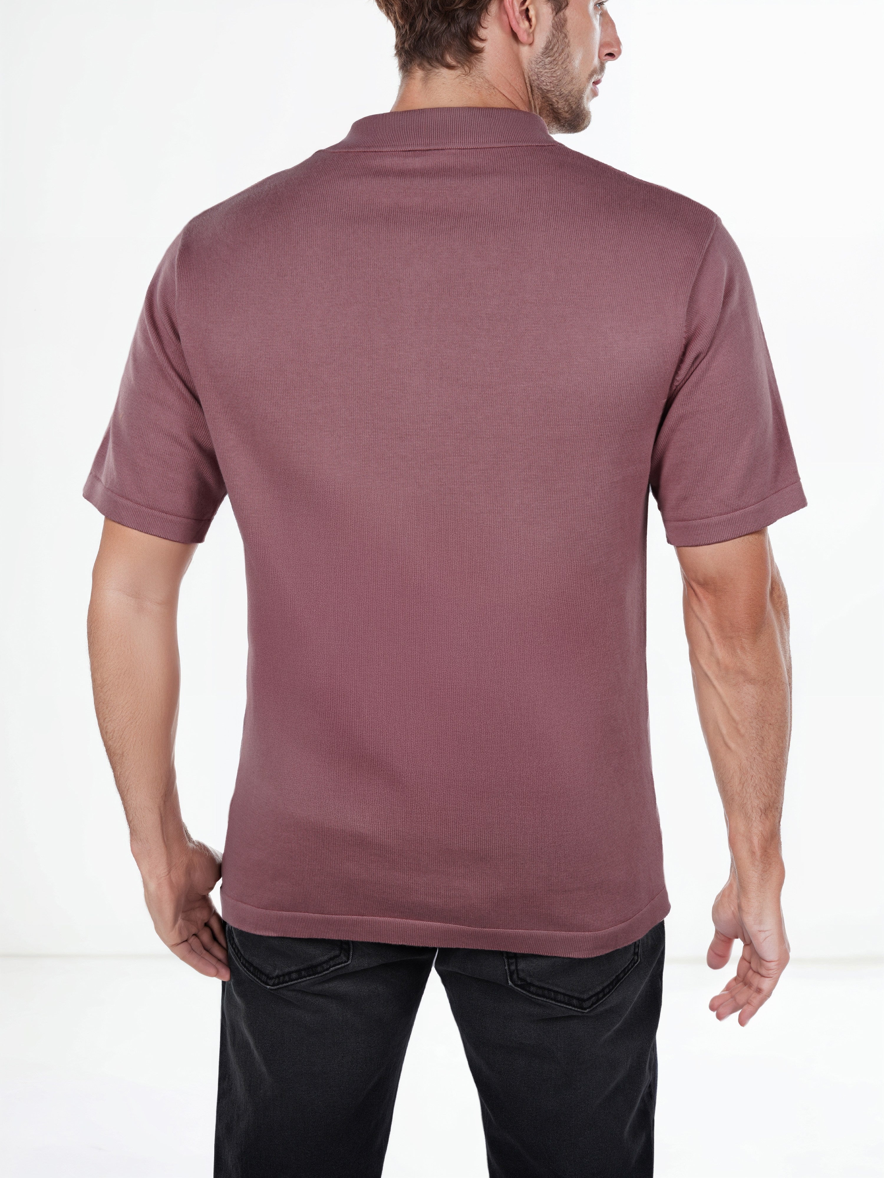 Celio* Solid Regular Fit Cotton Pink T-Shirts - Image 4