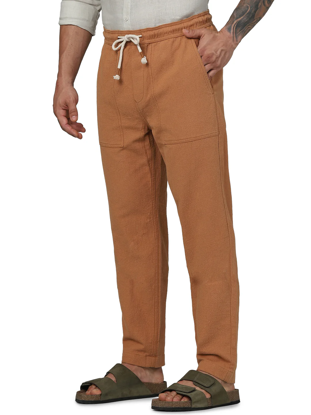 Celio* Cotton Jogger Fit Red Trouser - Image 3