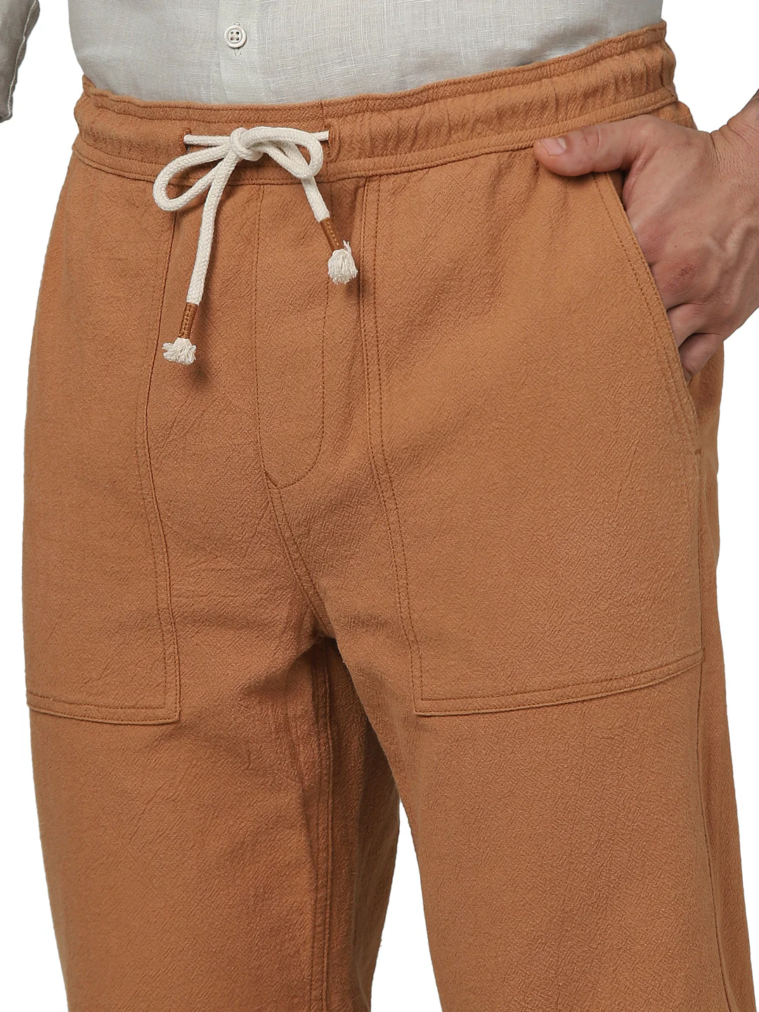 Celio* Cotton Jogger Fit Red Trouser - Image 5