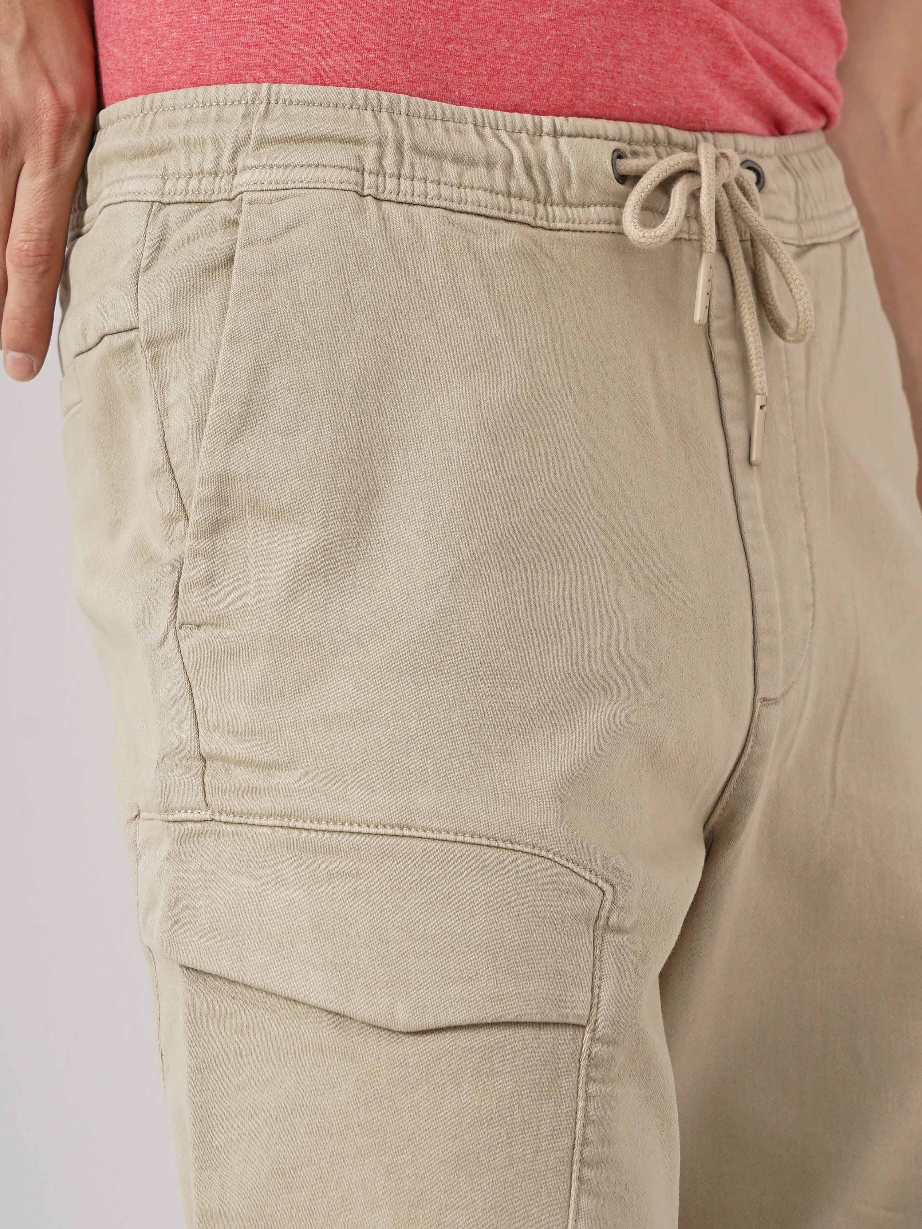 Celio* Cotton Regular Fit Beige Shorts - Image 4