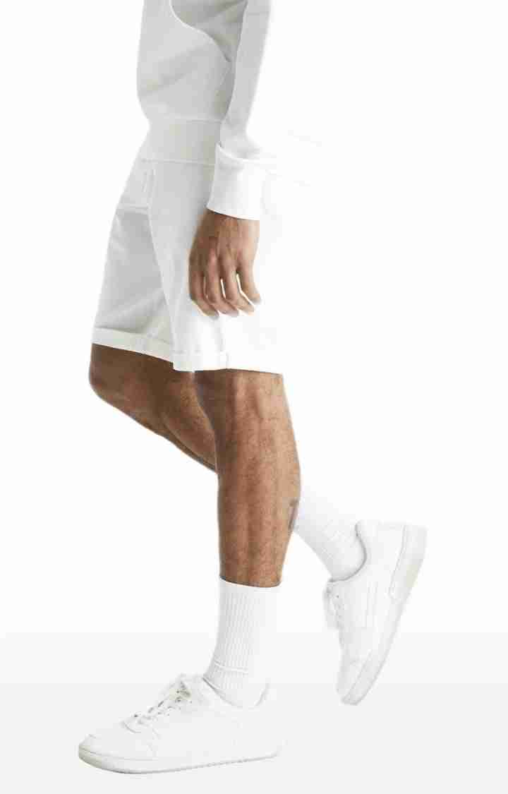 Celio* Cotton-Blend Regular Fit White Shorts - Image 3