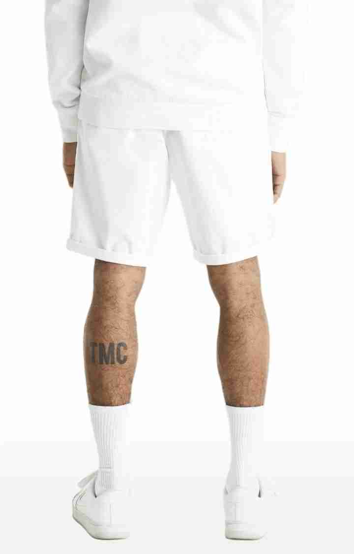 Celio* Cotton-Blend Regular Fit White Shorts - Image 4