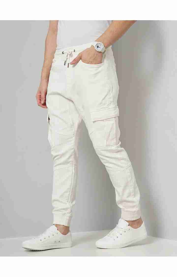 Celio* Cotton-Blend Regular Fit White Trouser - Image 4