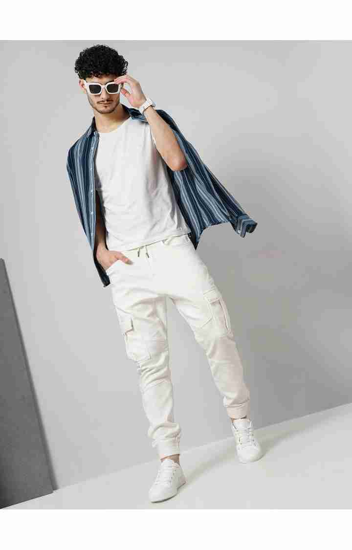 Celio* Cotton-Blend Regular Fit White Trouser - Image 6