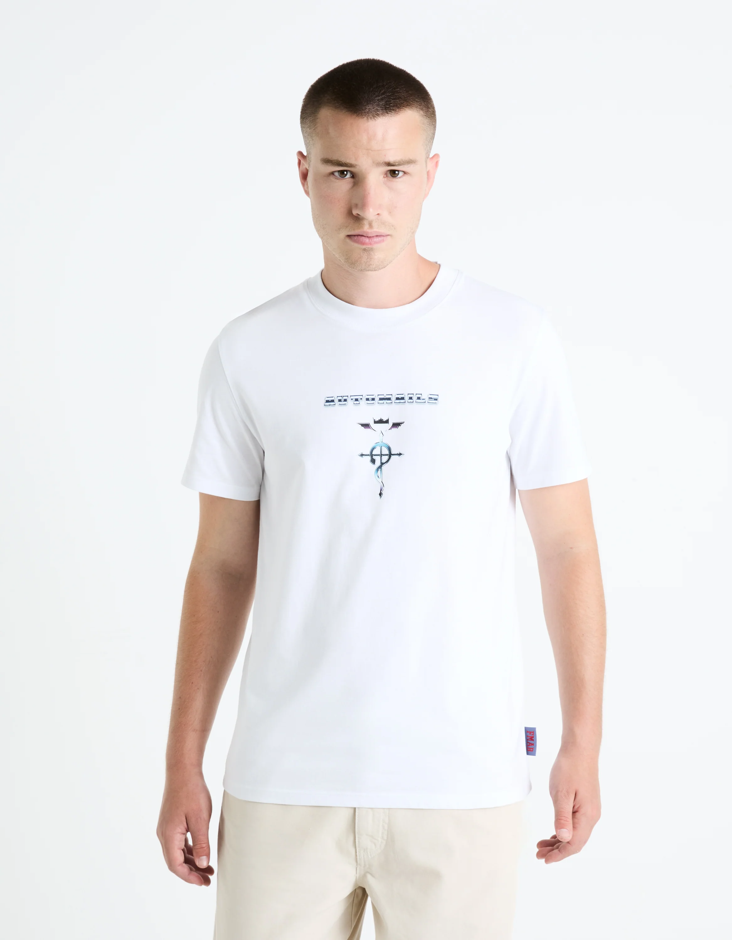 Celio* Fullmetal Alchemist Regular Fit Cotton White T-Shirts - Image 4