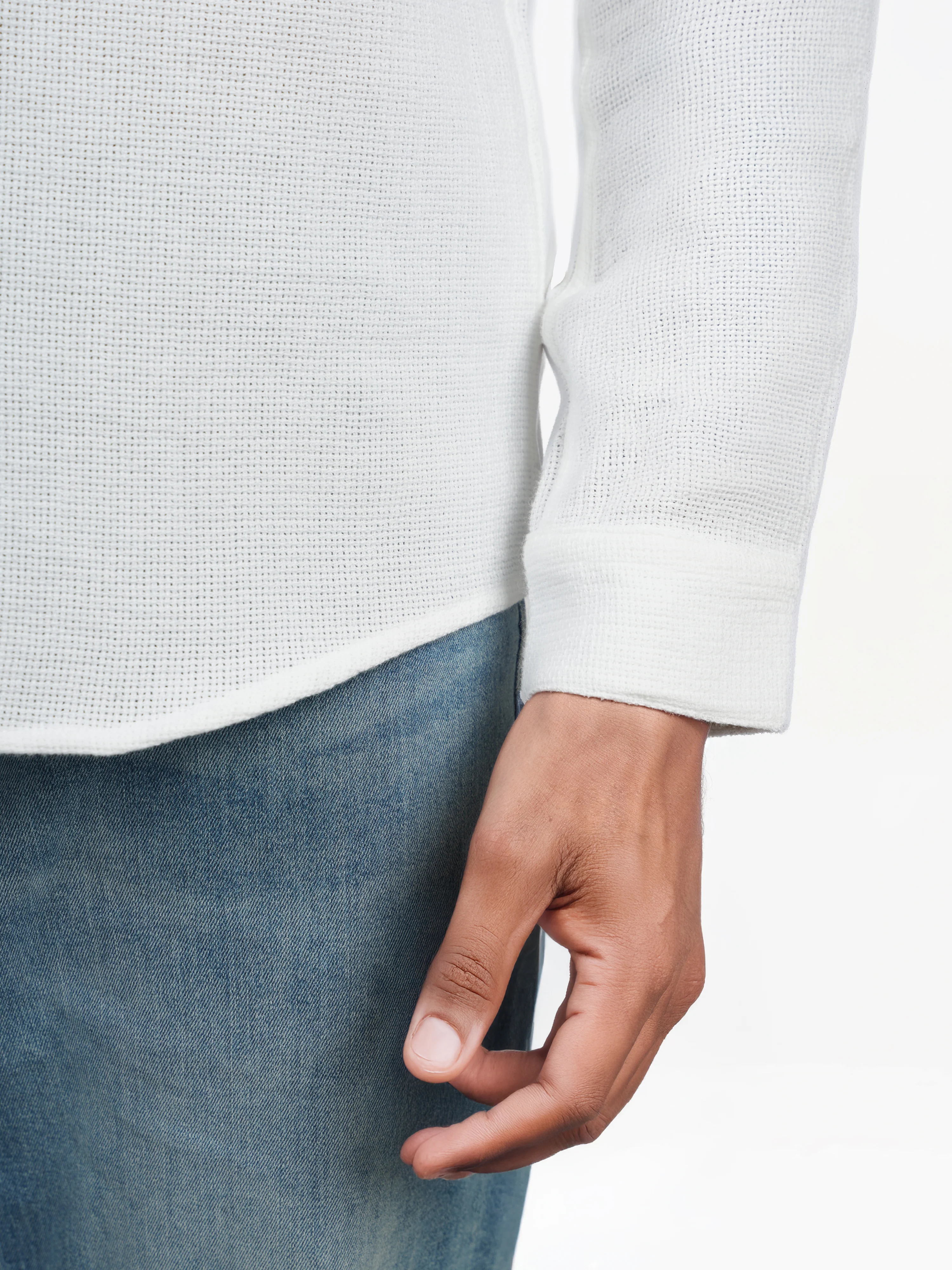 Celio* Solid Regular Fit Cotton White Shirts - Image 5