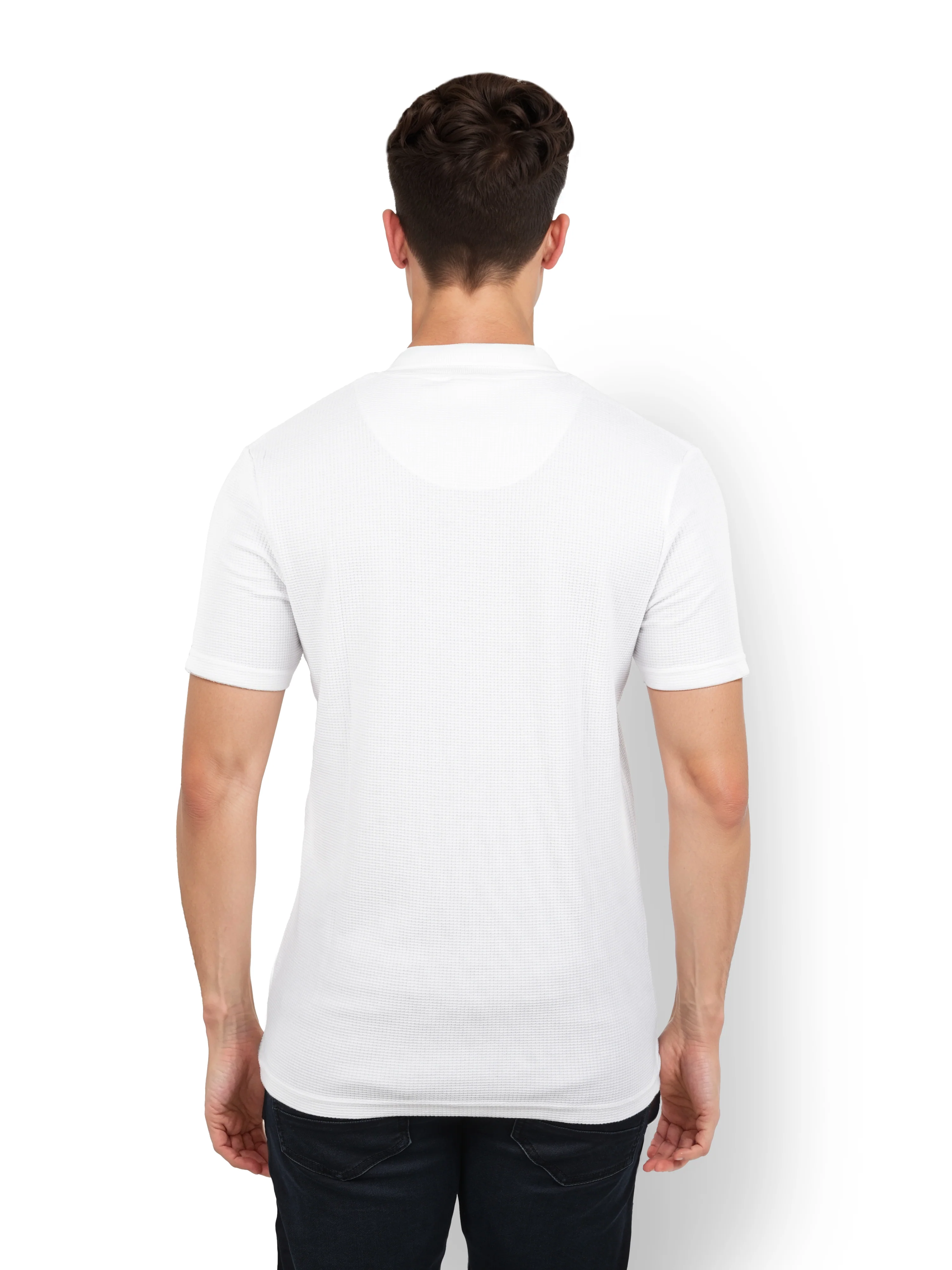 Celio* Solid Regular Fit Cotton White T-Shirt - Image 3
