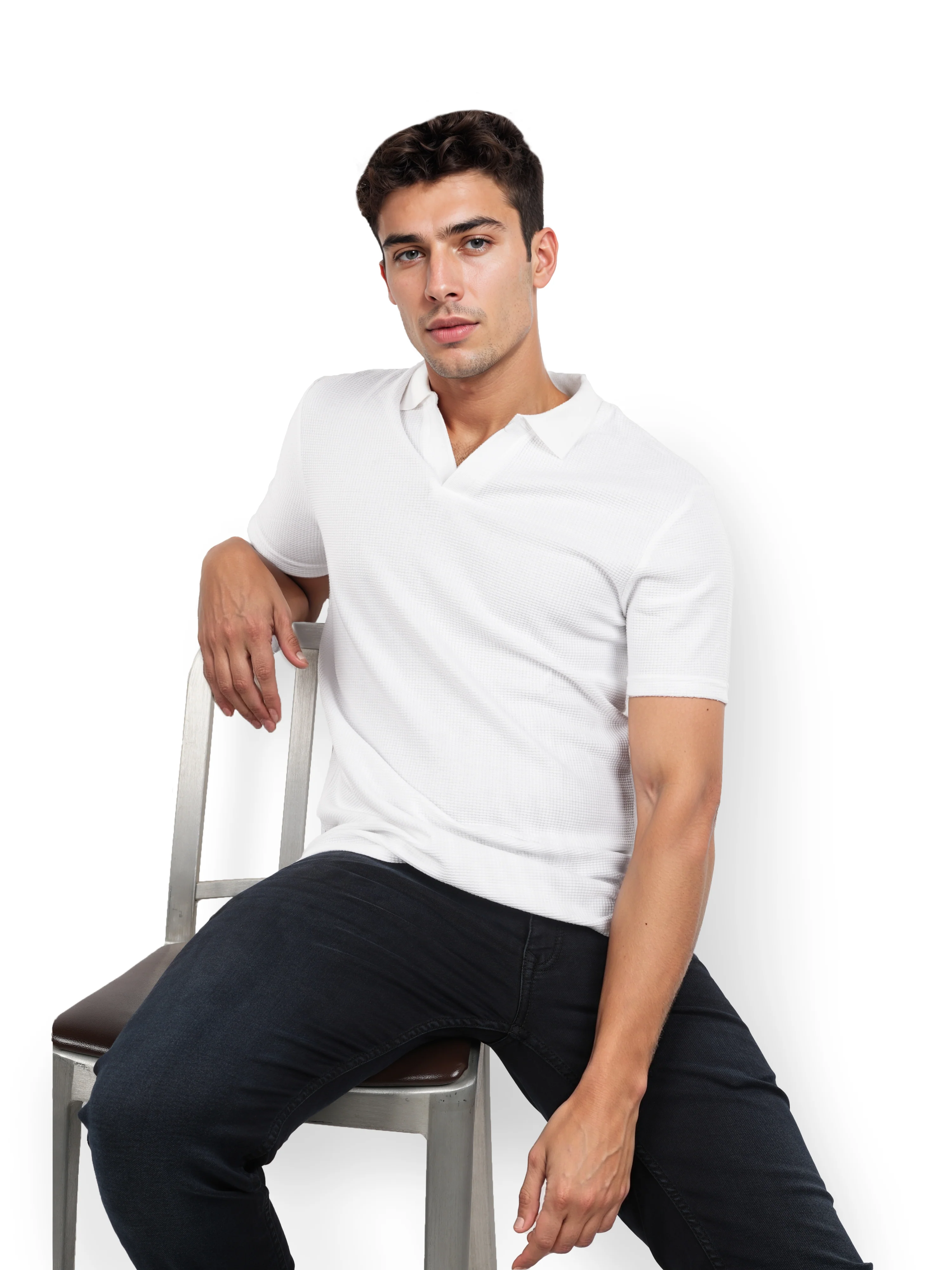 Celio* Solid Regular Fit Cotton White T-Shirt - Image 6