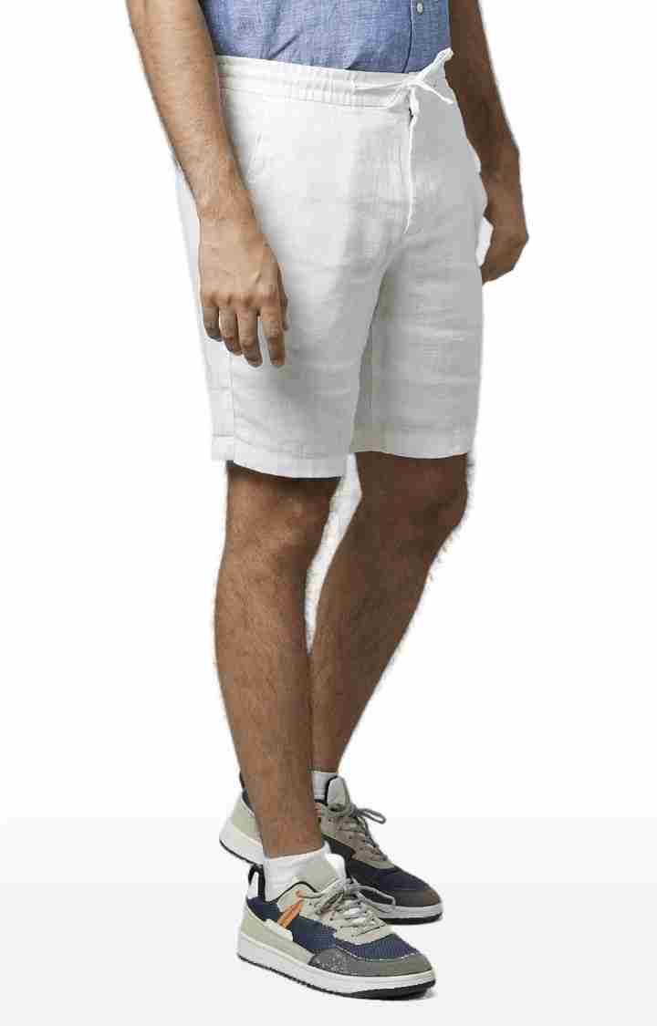 Celio* Linen Regular Fit White Shorts - Image 3