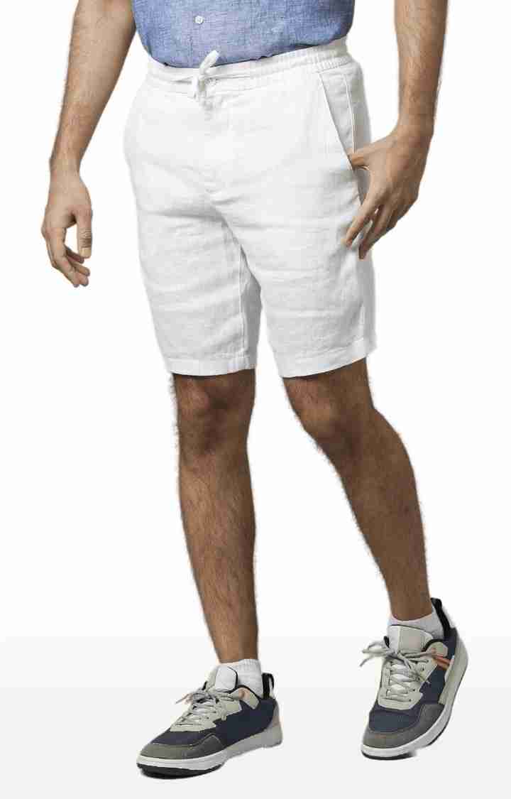 Celio* Linen Regular Fit White Shorts - Image 4