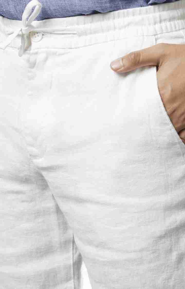 Celio* Linen Regular Fit White Shorts - Image 6